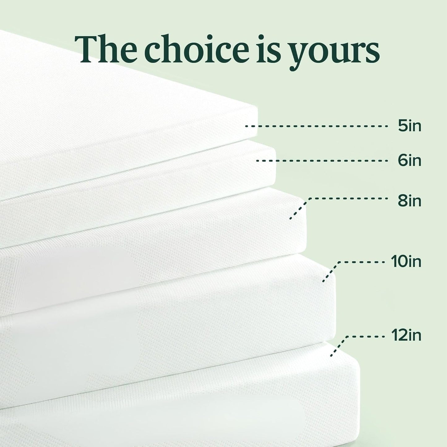 Zinus 6 Inch Full Green Tea Memory Foam Mattress [New Version], Fiberglass Free, Medium Firm Feel, Zoned Pressure Relief, Certified Safe Foams & Fabric, Mattress in A Box