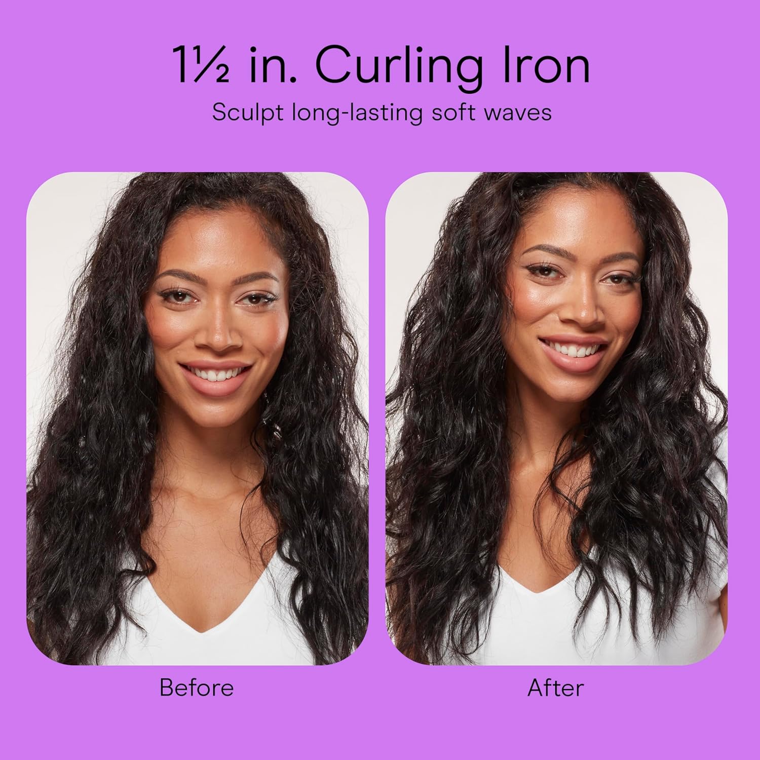 Conair Double Ceramic 1 ½-Inch Curling Iron, 1 ½-Inch Barrel Creates S