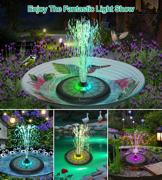 SZMP Powerful 5W Solar Powered Water Fountain for Bird Bath, Upgraded 