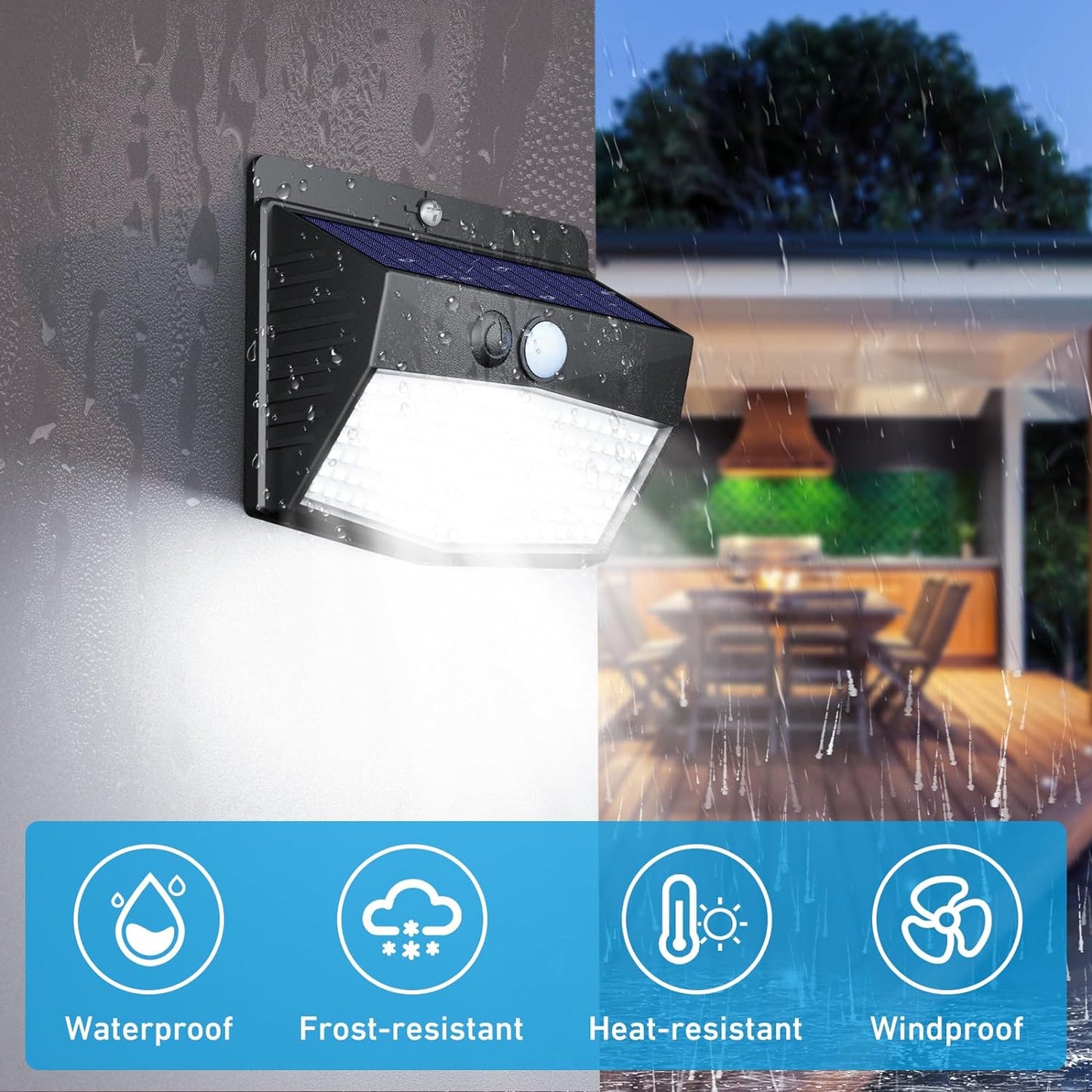Peasur [6 Packs] Solar Lights Outdoor Motion Sensor Solar Security Lig