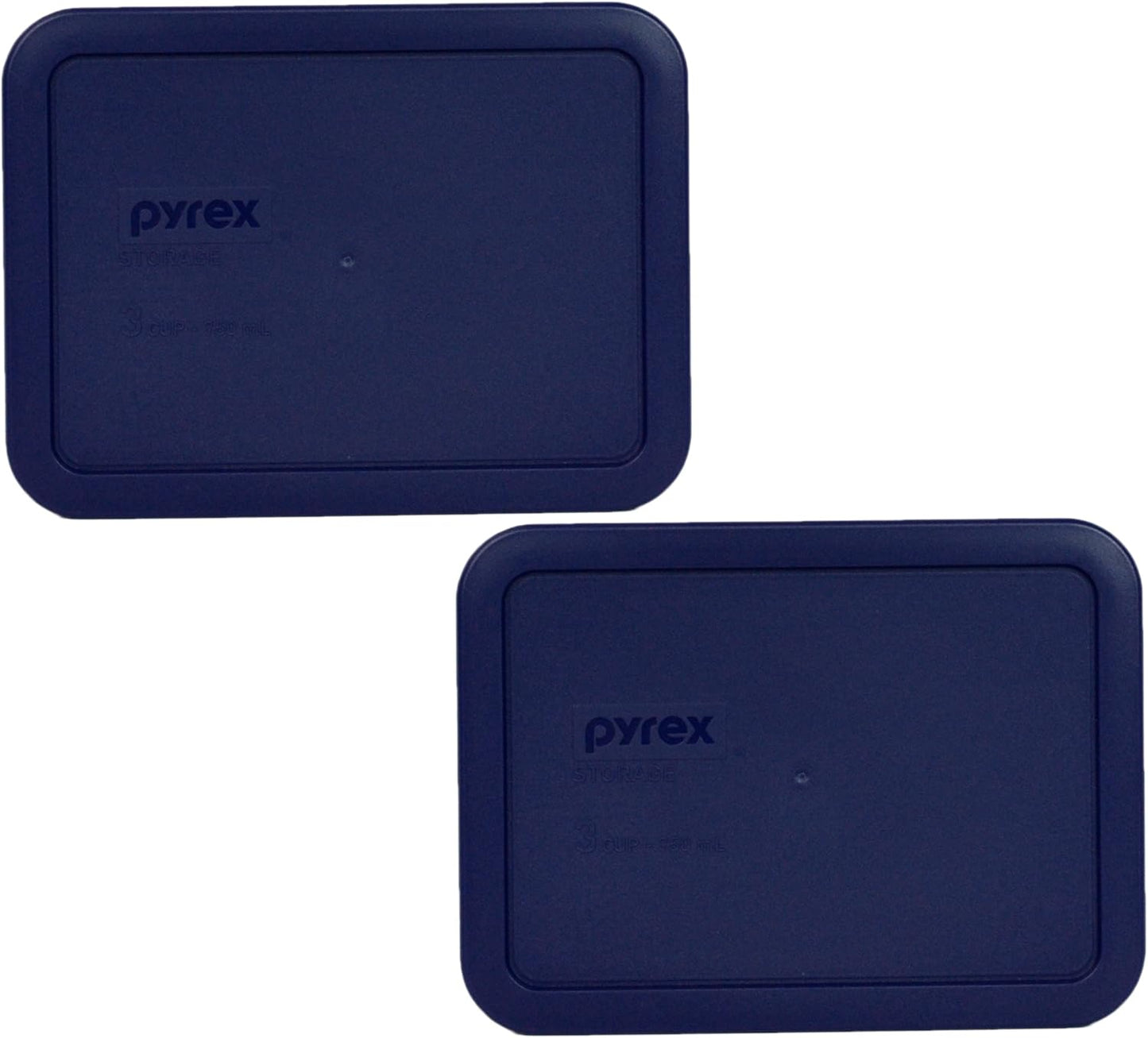 Pyrex 7210-PC 3-Cup Blue Food Storage Replacement Lid (2-Pack) - Made in the USA