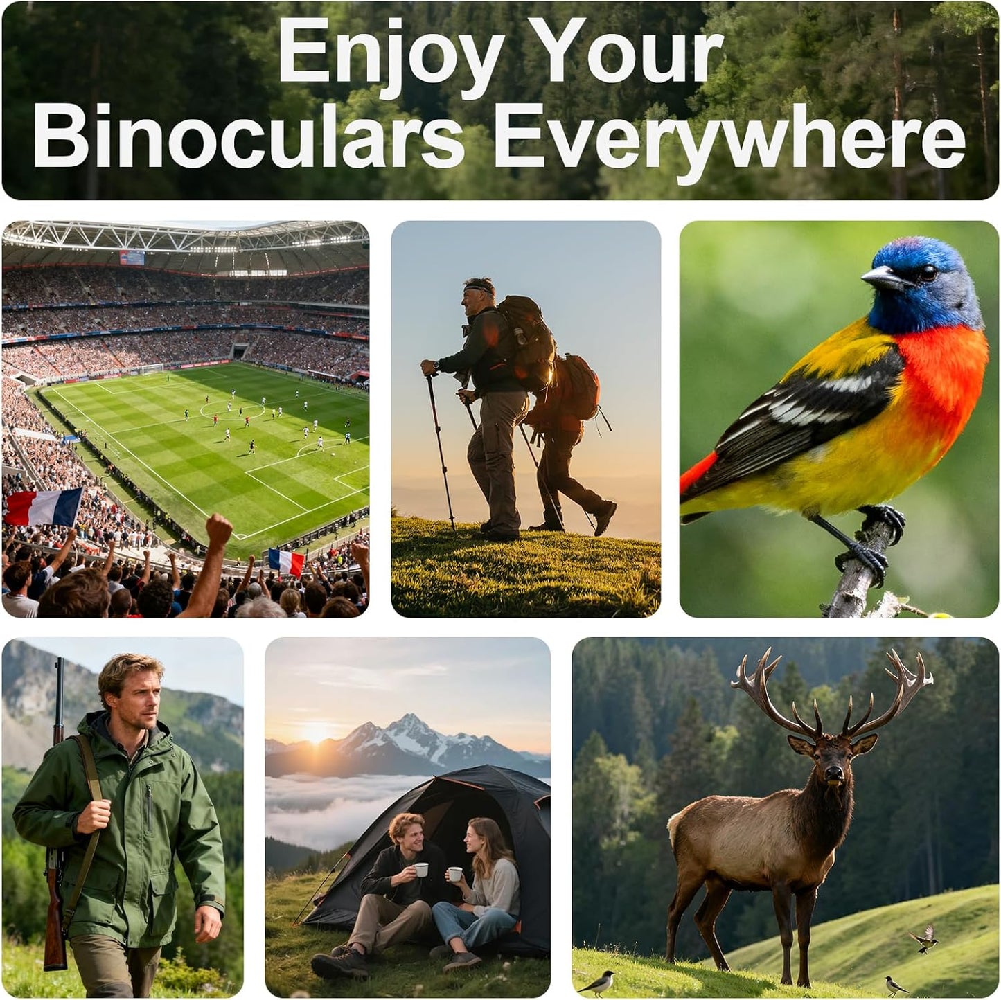 20x25 Compact Binoculars for Adults and Kids - WOZEL HD Small Binocula