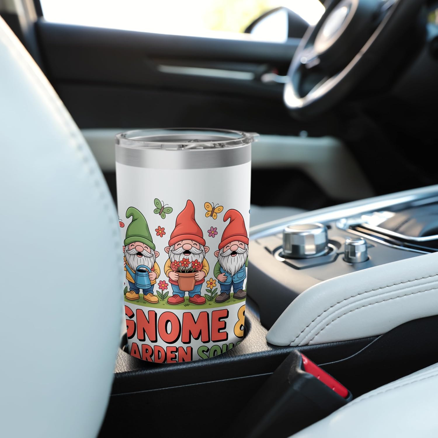 Gnome And Garden Squad Cute Gnomes With Tools And Flowers Stainless St