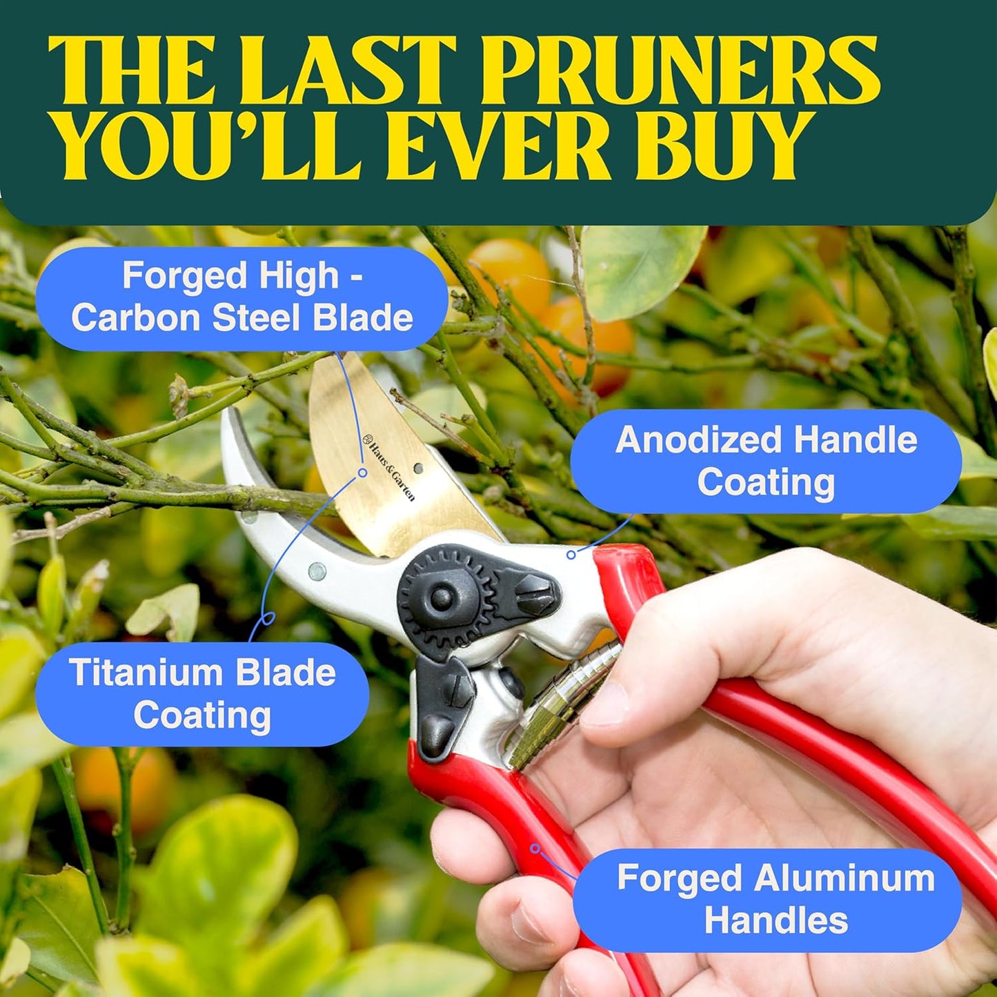 Haus & Garten ClassicPRO 8.5" Professional Premium Titanium Bypass Pru