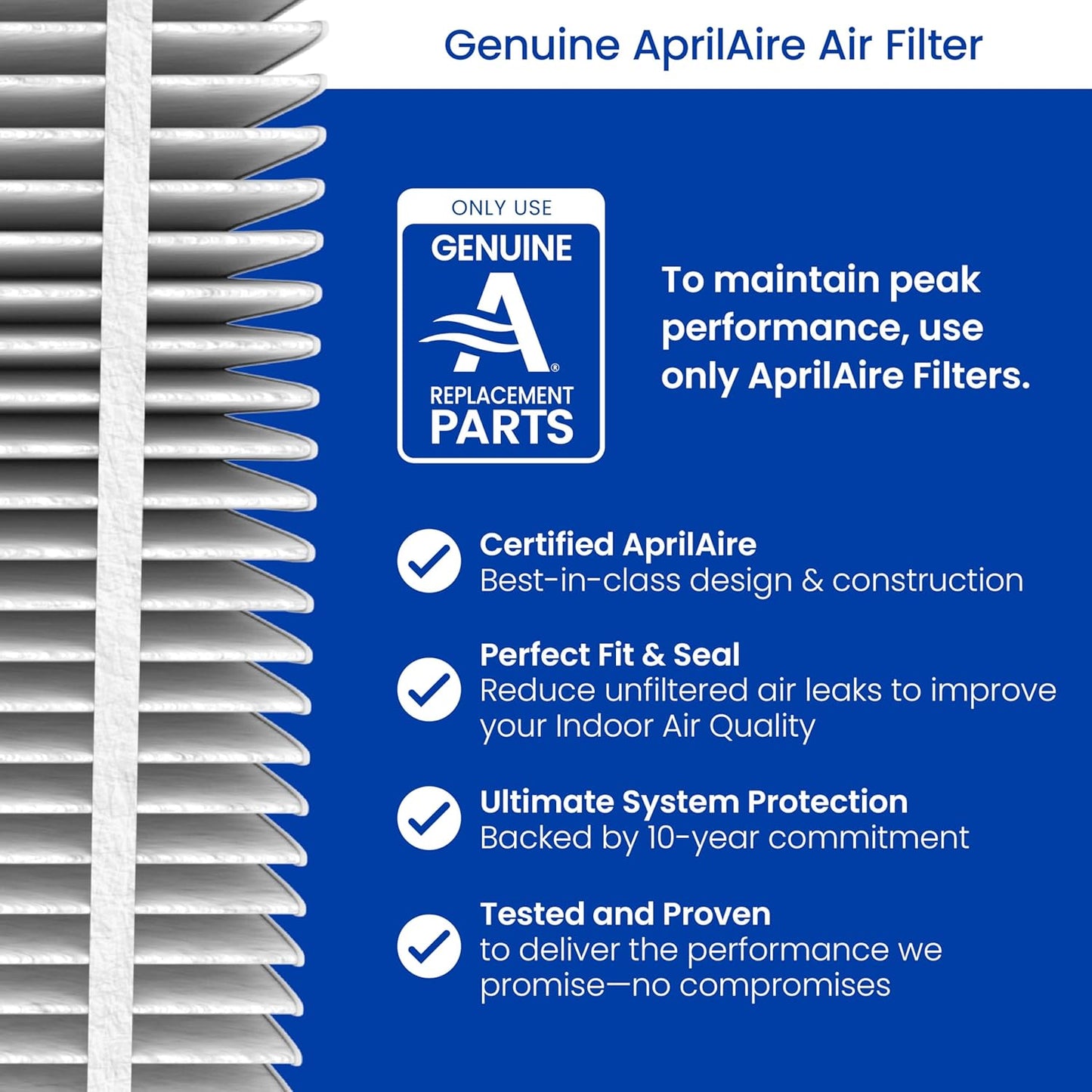 AprilAire 410 Replacement Filter for AprilAire Whole House Air Purifiers - MERV 11, Clean Air & Dust, 16x25x4 Air Filter (Pack of 1)