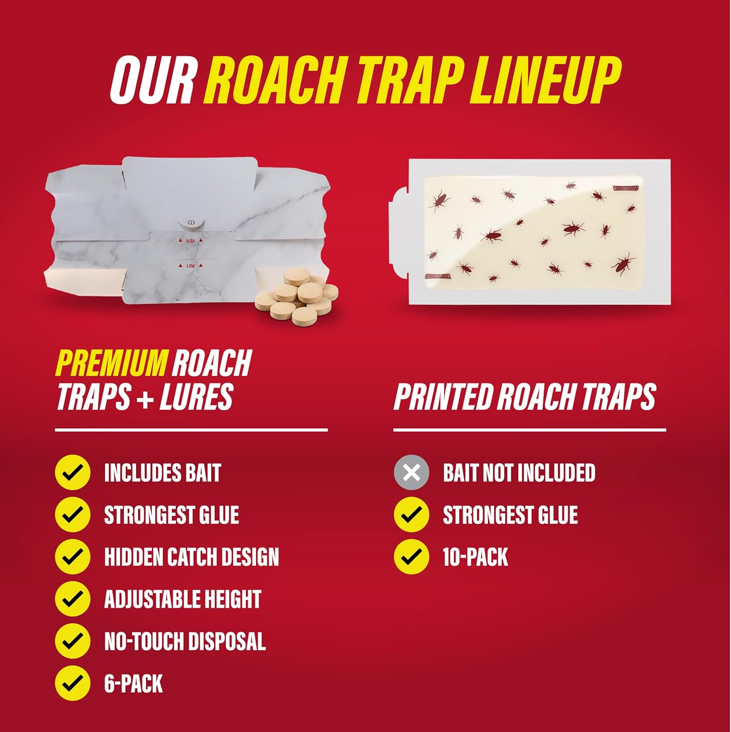 Catchmaster Roach Trap Glue Boards 10-Pk, Adhesive Bug Catcher, Scorpi
