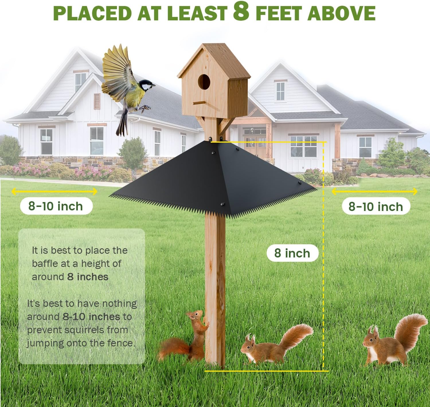 Odies Metal Squirrel Proof Baffle for Bird Feeders, 4x4 Post Squirrel 