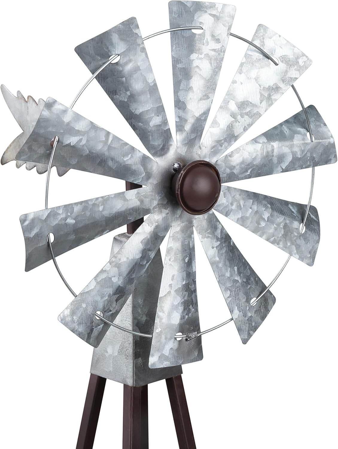 Alpine Corporation 24" Tall Outdoor Metal Wind Spinners, Kinetic Rusti
