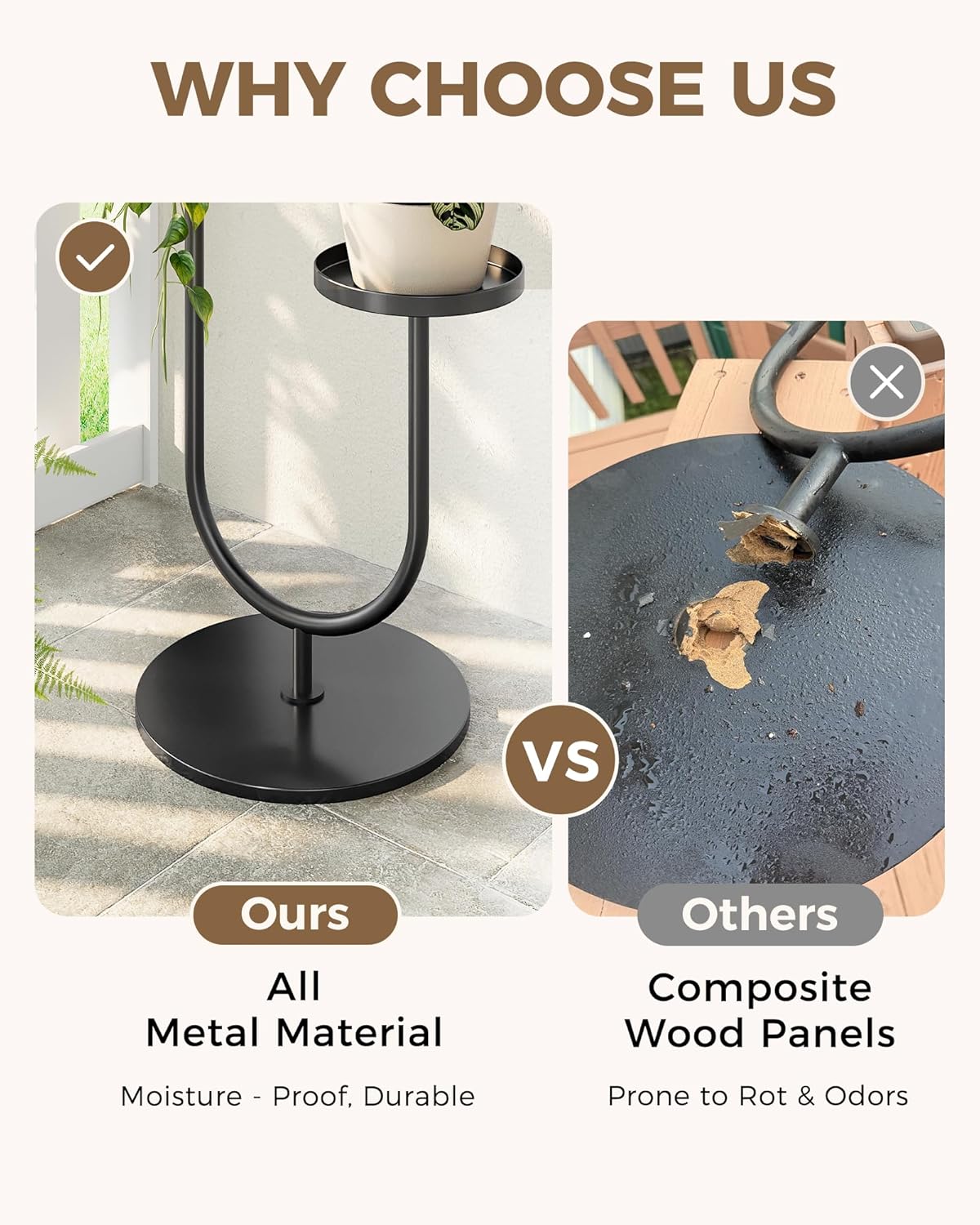 Bamworld Outdoor Plant Stand Metal Plant Stand Indoor Corner Plant Sta