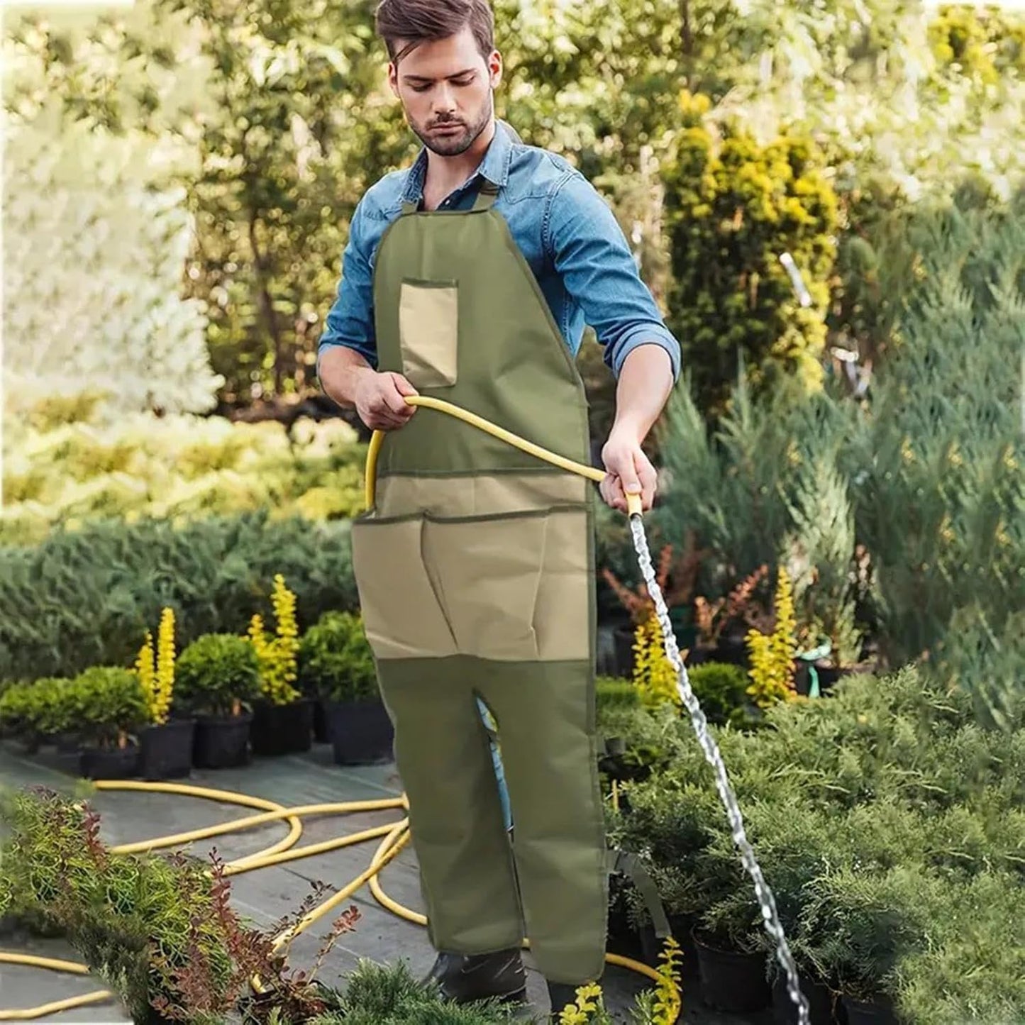 Harvesting Apron, Size Oxford Cloth Durable Garden Clothes, Multi-Pocket Storage Waist Pack for Orchard, Vineyard, Yard,