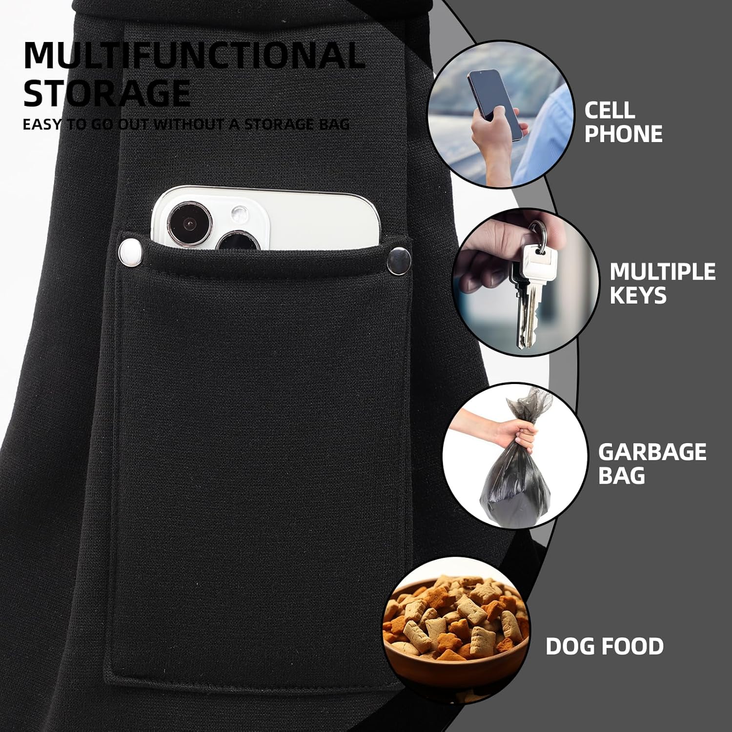 Dog Carrier Sling - Reversible Puppy Carrier Purse with Storage Pocket