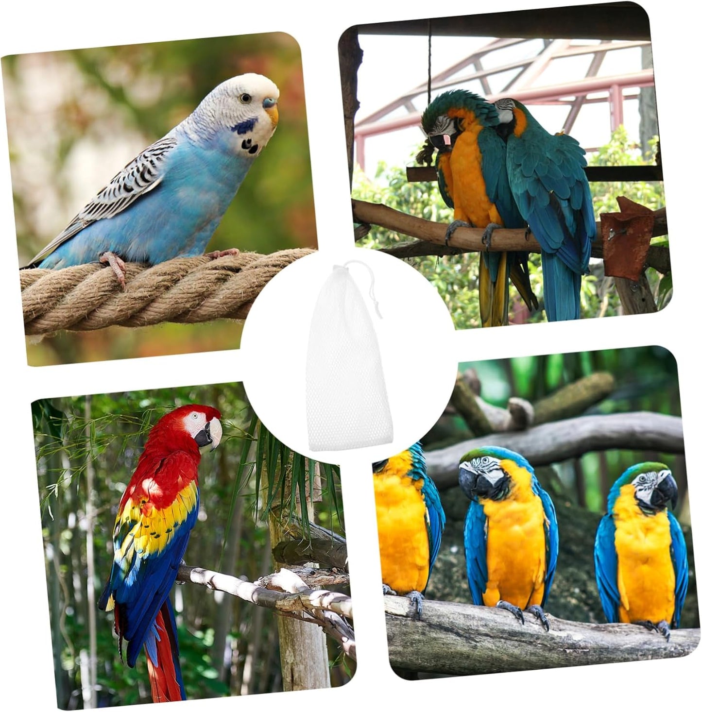 Bird Feeder Mesh Bags 5Pcs Drawstring Hanging Net Bags for Wild Birds Outdoor Garden Feeding 11X4.7 Inch Polyester Replacement Finch Sock