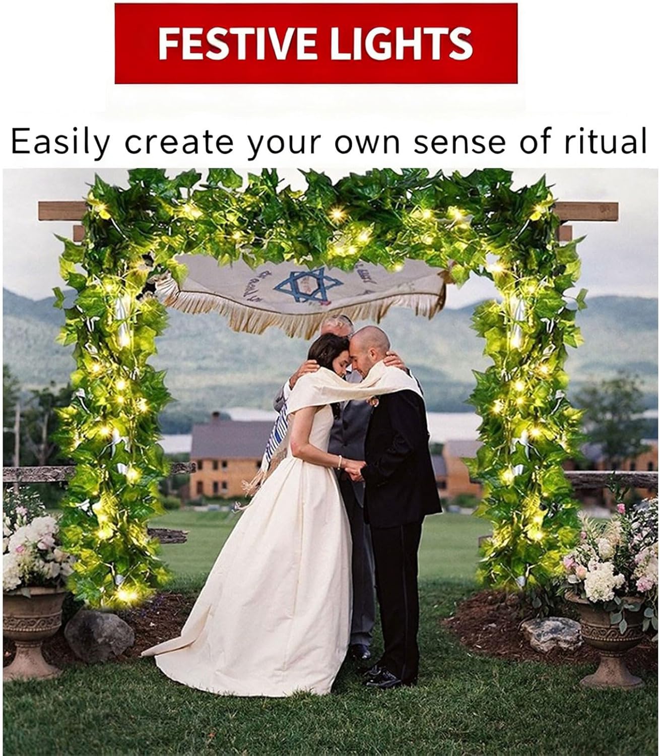 Zero Cost Solar Christmas Lights Outdoor, 2-10M Auto On/Off Vine Lights with 8 Modes, Waterproof for Xmas Tree, Garden & Long-Lasting Holiday Decor(5m/16.4ft,Sol Pwr,9)