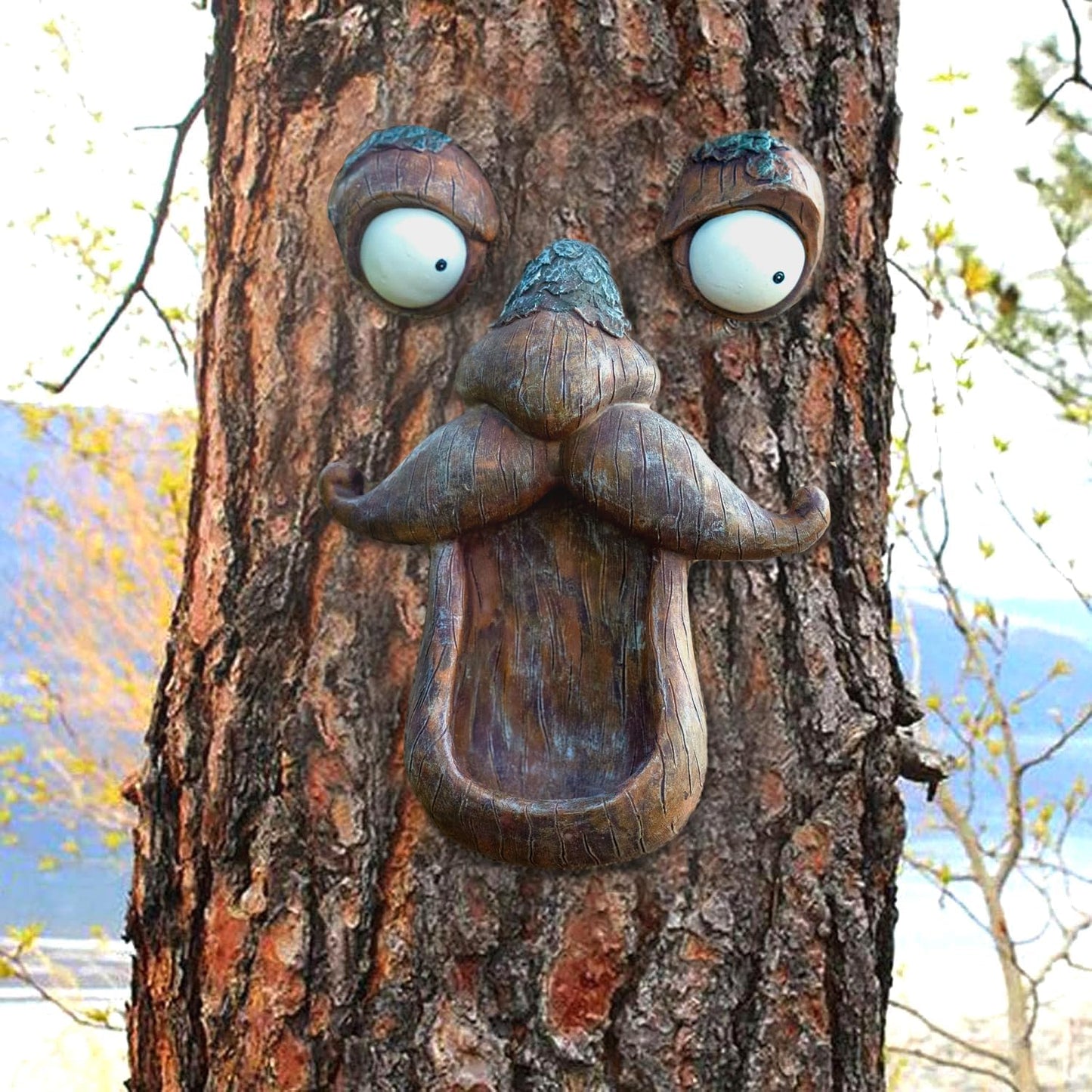 Tree Face Bird Feeder, Tree faces Decor Outdoor, Tree Decorations Outdoor, Whimsical Decor for Tree Trunk Tree Stump, Garden Decor for Outside
