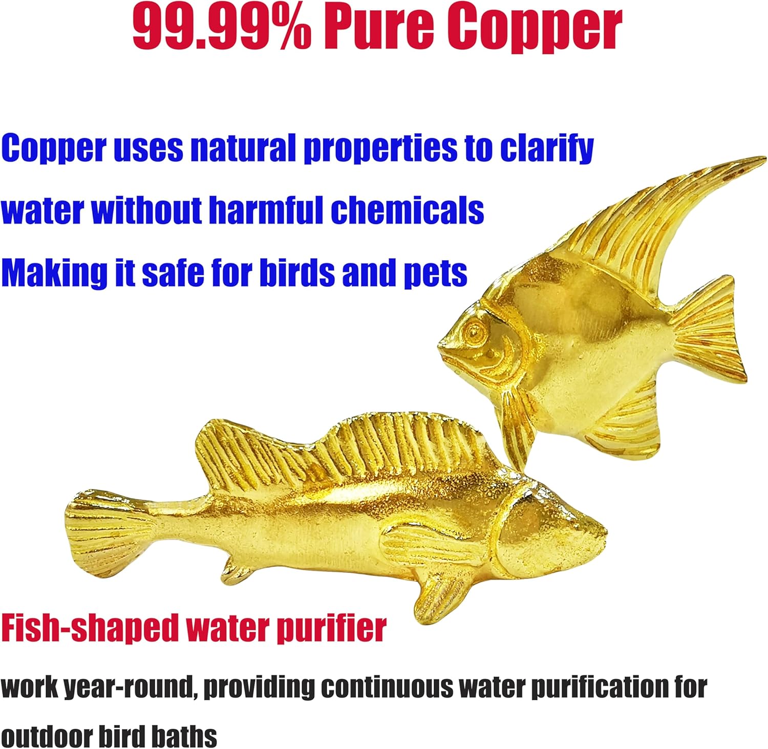2 Pcs Bird Bath Purification Disk Copper Bird Bath Water Cleaner Fish 