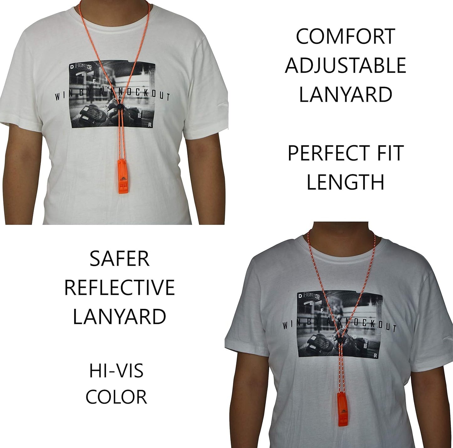 Emergency Whistles with Lanyard Safety Whistle Survival Shrill Loud Bl