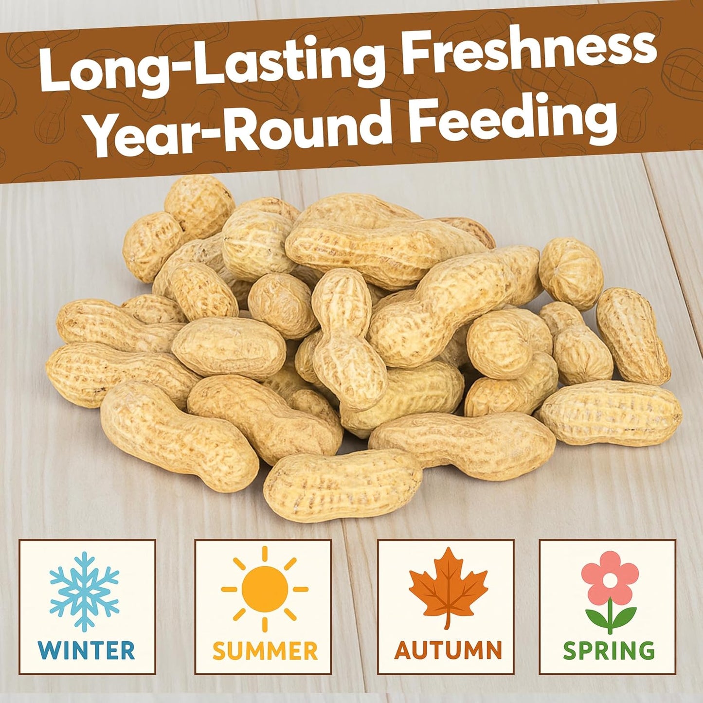8 LB - Raw Peanuts For Squirrels, Raw In Shell Peanuts For Birds and Wildlife- Squirrel Food, Wild Bird Seed - Grown in The USA