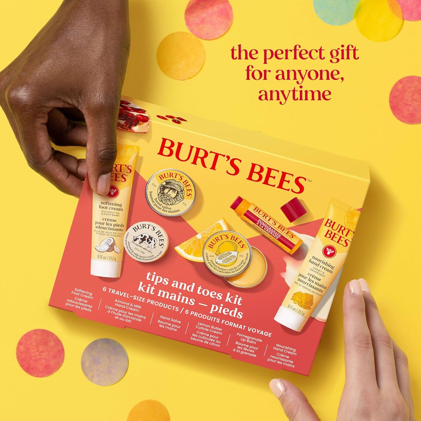 Burt's Bees Gifts Ideas, Tips and Toes Kit, 6 Travel Size Products - P