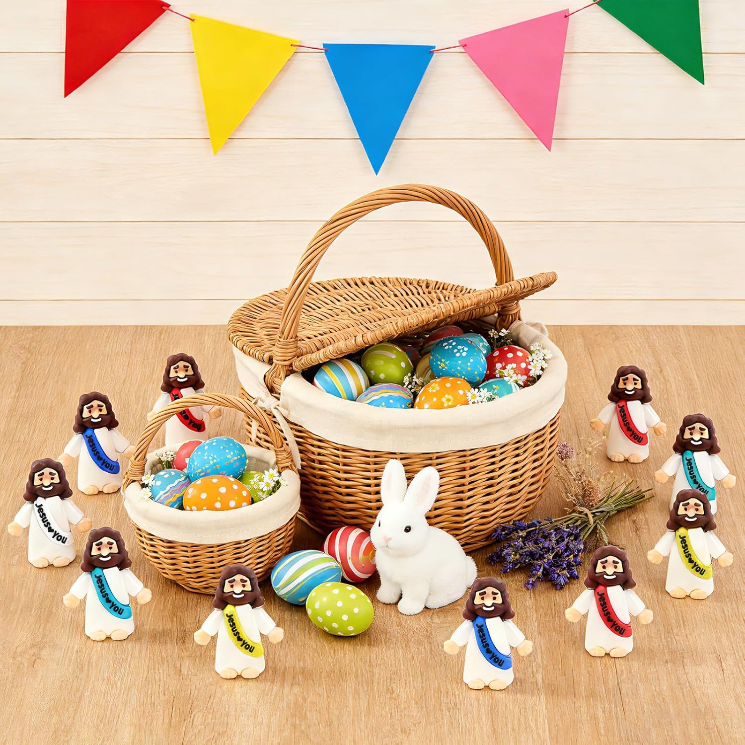 210 Pack Little Jesus Figurines in Bulk, Pocket Jesus Loves You, Jesus