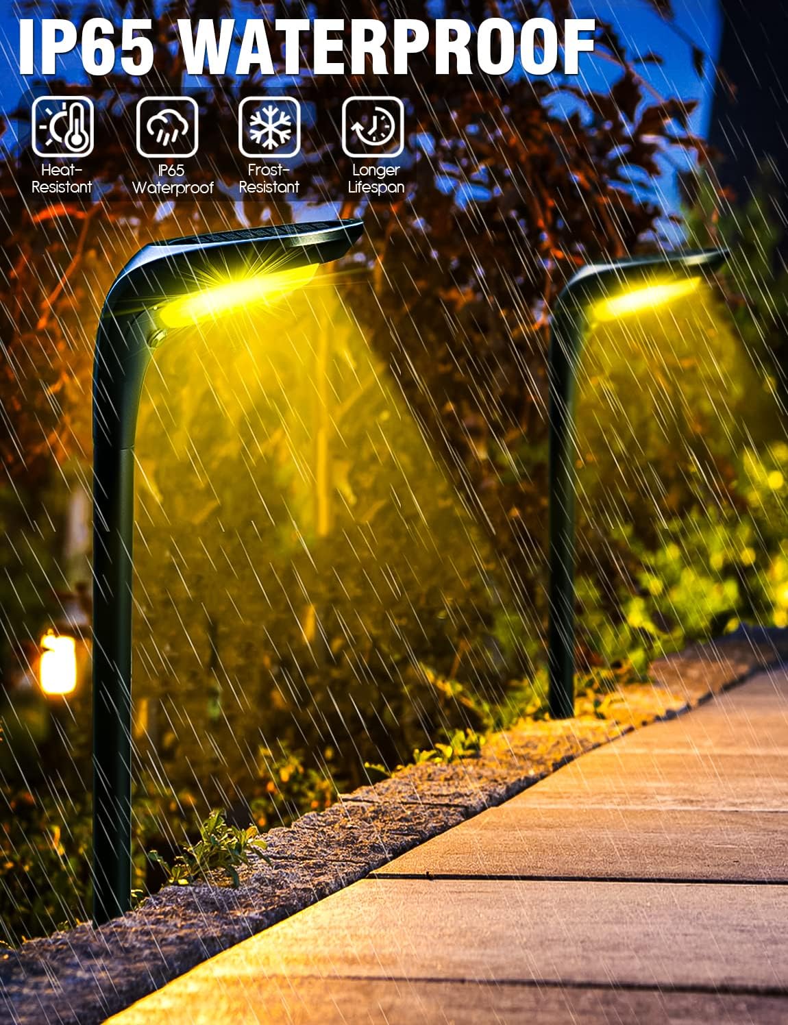 Solar Pathway Lights Outdoor 4 Pack - 150 LM High Bright Solar Lights 