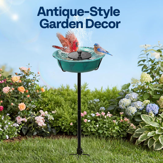VIVOHOME Bird Bath with Solar Fountain for Outside, Weather-Resistant 