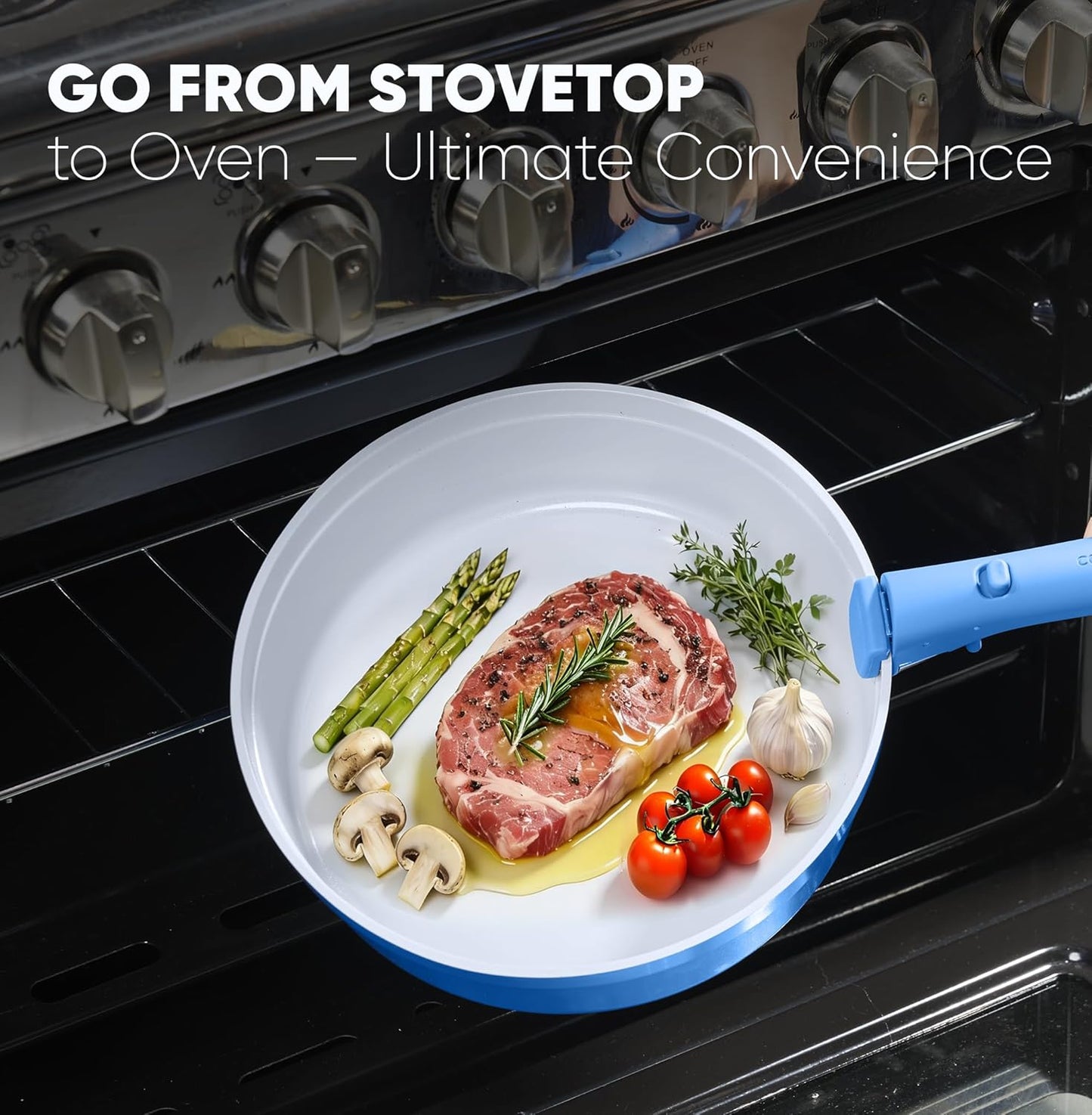 CAROTE 9pcs Pots and Pans Set,Ceramic Cookware Sets Non Stick with Det
