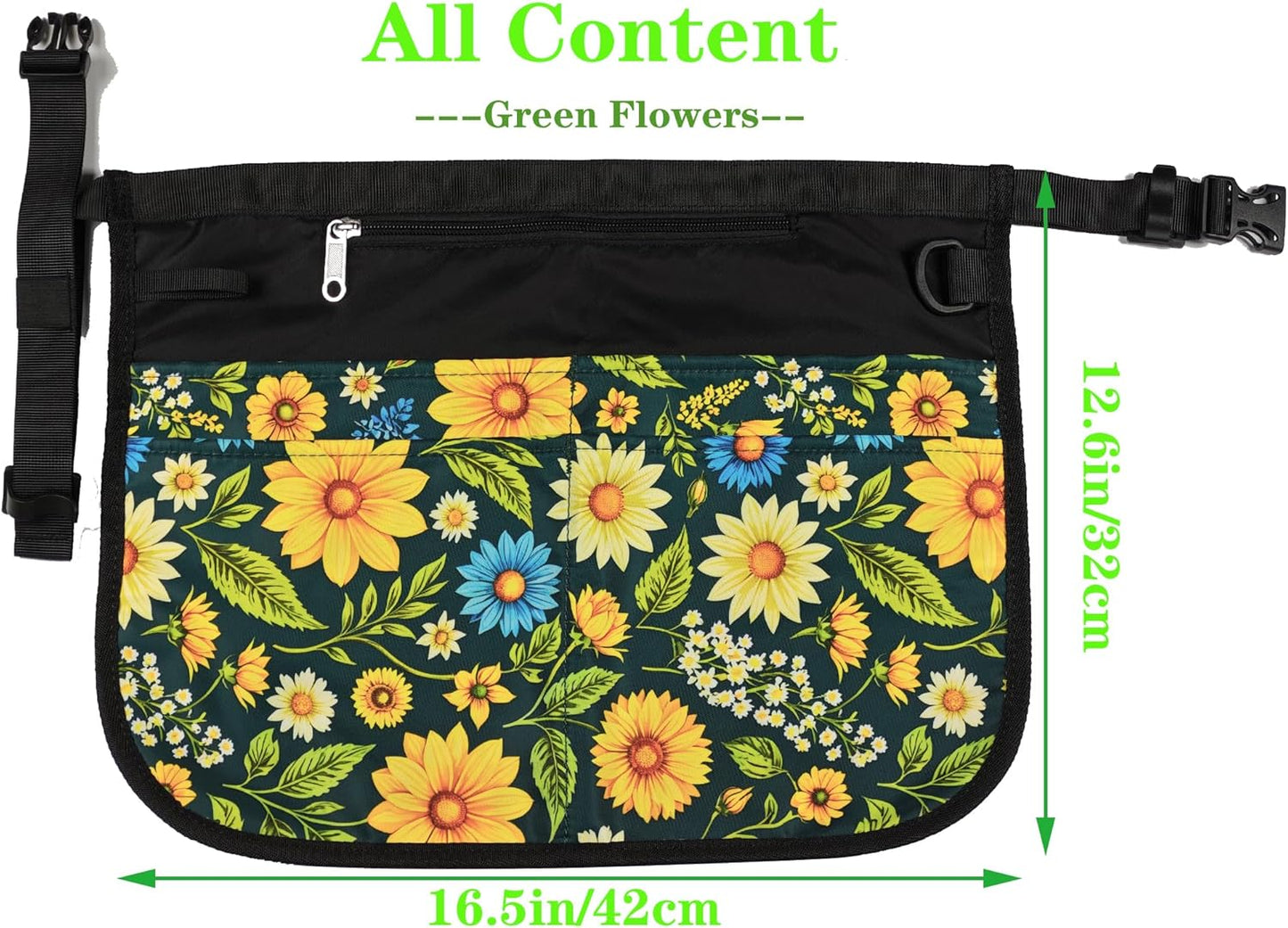 Garden Apron for Women with 5 Pocket,Half Florist Apron Harvesting Apron