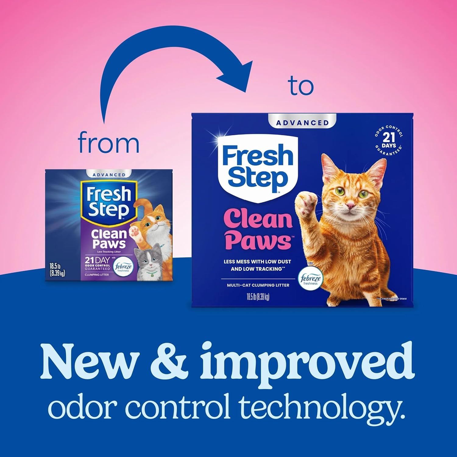 Fresh Step Advanced Clean Paws Multi Cat Clumping Cat Litter with Febr