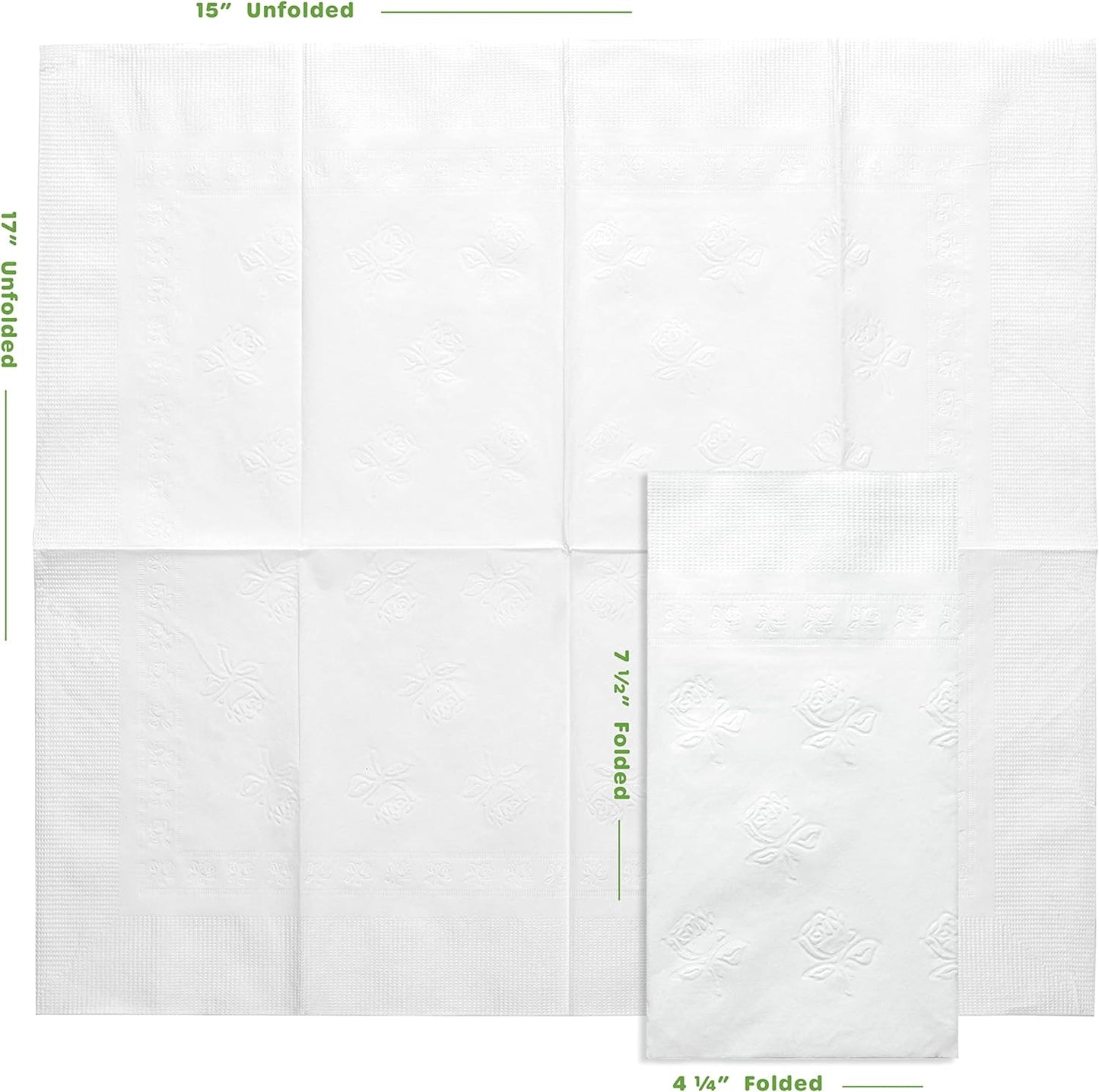 GUSTO [300 Count - 7 ½” x 4 ¼” Folded] Paper Dinner Napkins - Disposable 2-Ply White Party Napkins (15” x 17” Unfolded) - Formerly Comfy Package