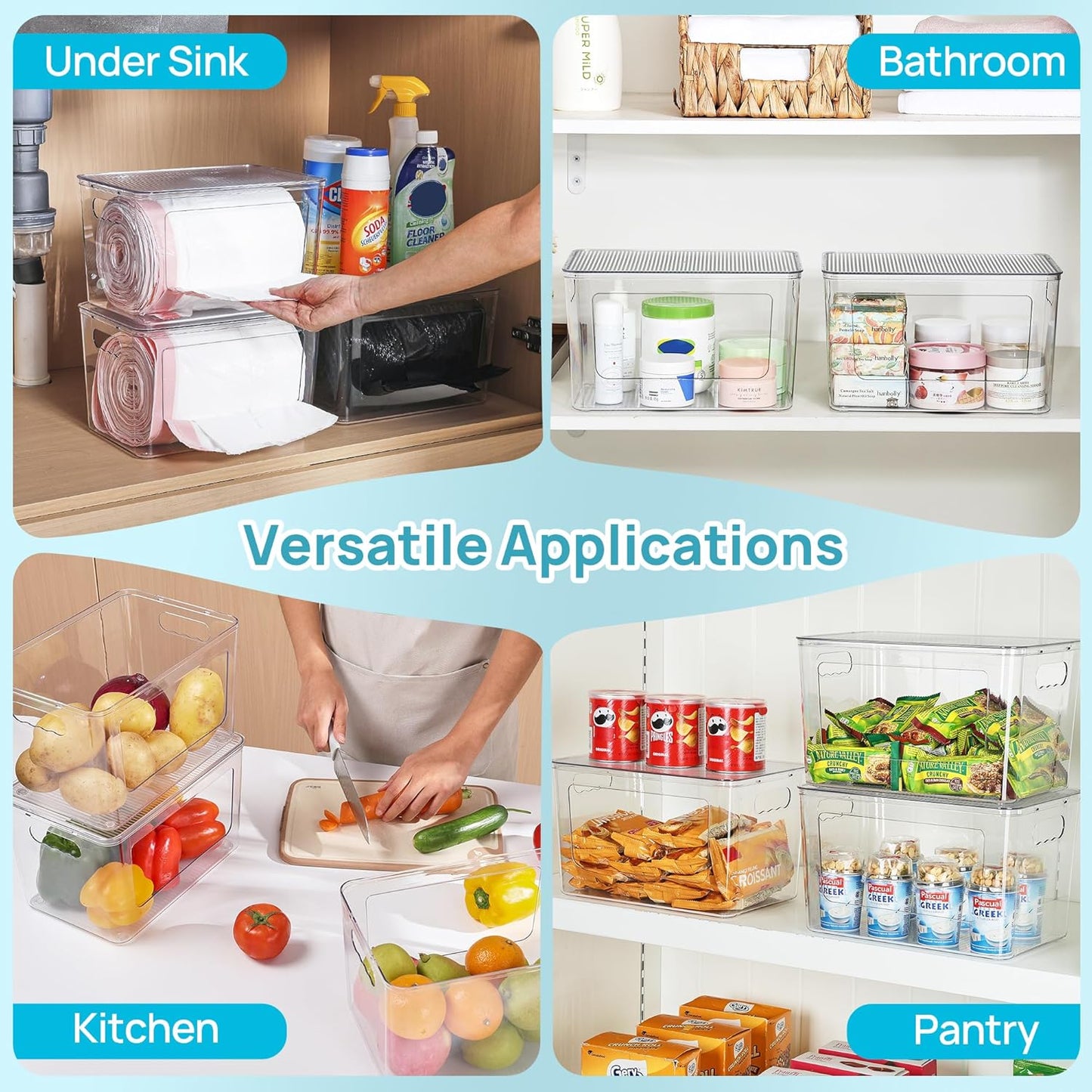 Vtopmart 2 Pack Trash Bag Holder, Stackable Garbage Bag Dispenser for 