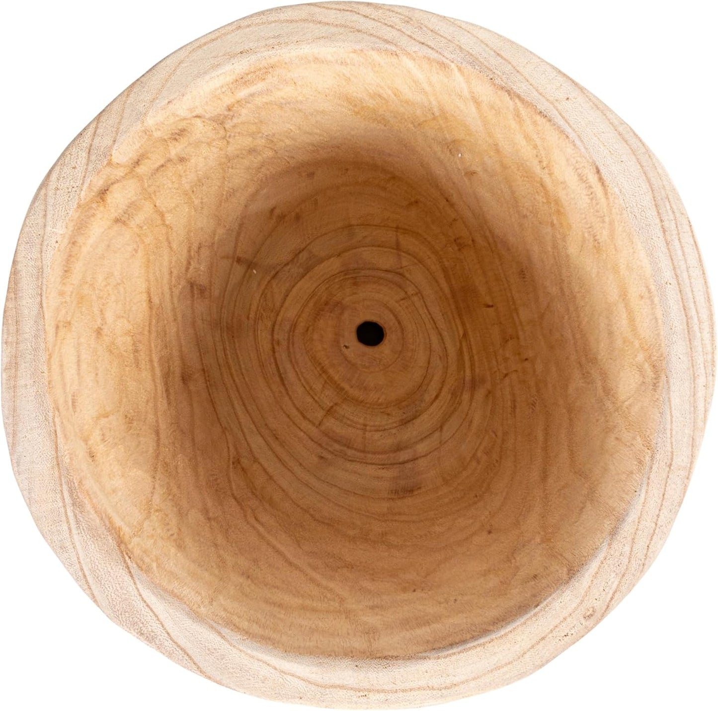 Creative Co-Op Rounded Paulownia Wood Pots (Set of 2 Sizes)