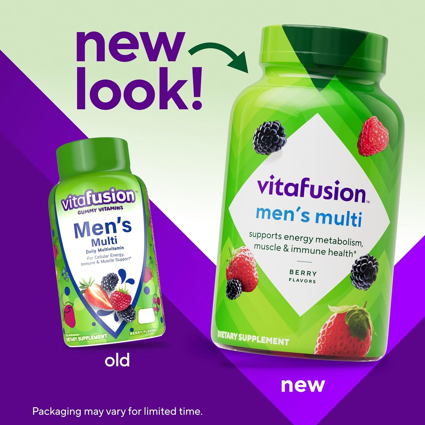 vitafusion Adult Gummy Vitamin Supplement for Men, Berry Flavored, A, 