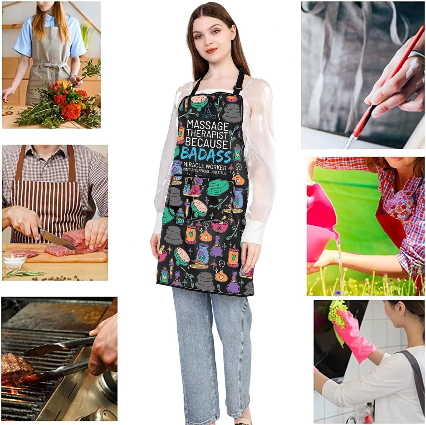 JXGZSO Massage Therapist Apron Massage Therapist Tools Apron LMT Gift Licensed Massage Therapist Apron