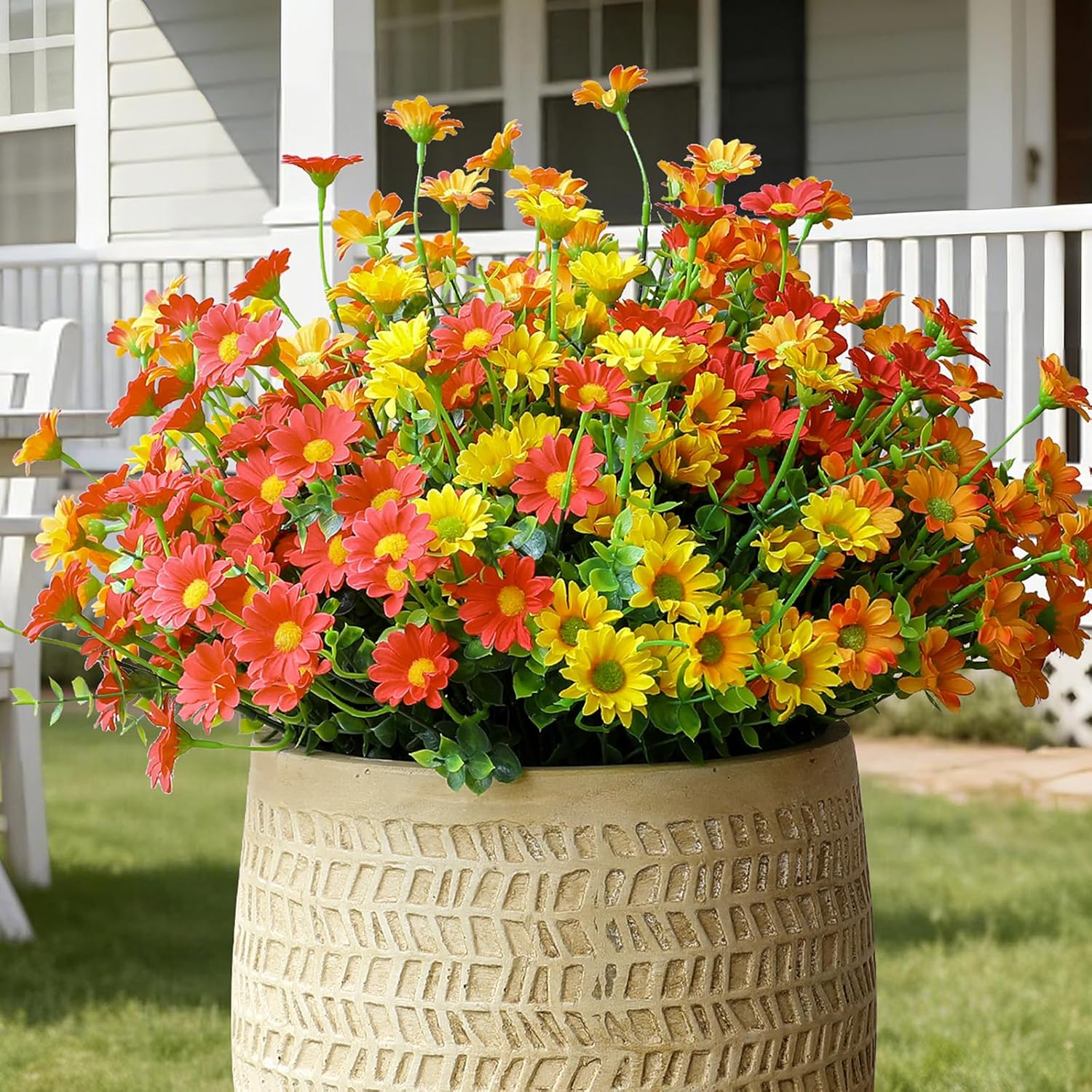 alyptus Faux Flowers Outdoor Artificial Flowers – 12 Bundles UV Resist