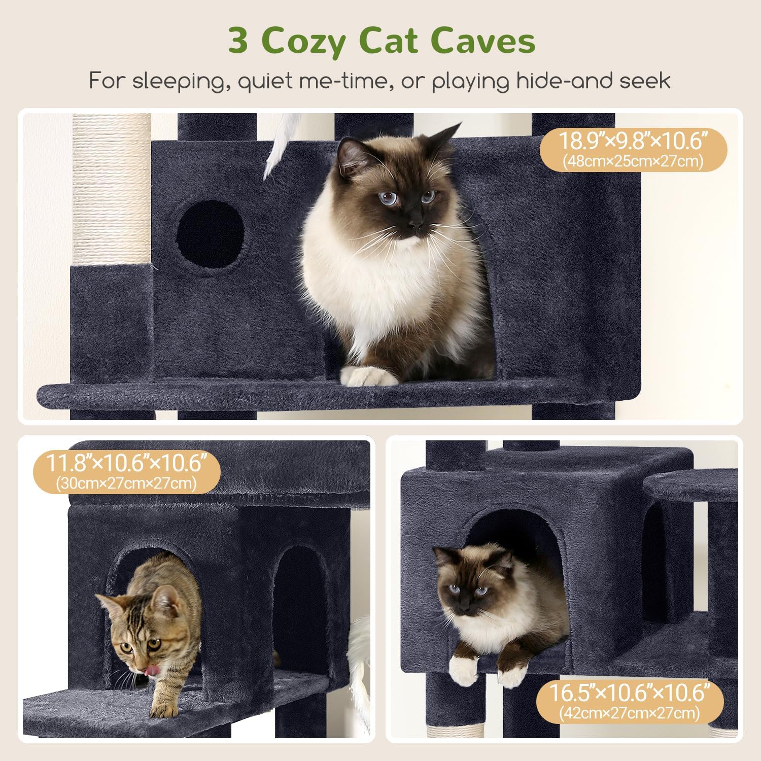 Globlazer Corner Cat Tree 66 inch Multi-Level Climbing Tower Kitty Con