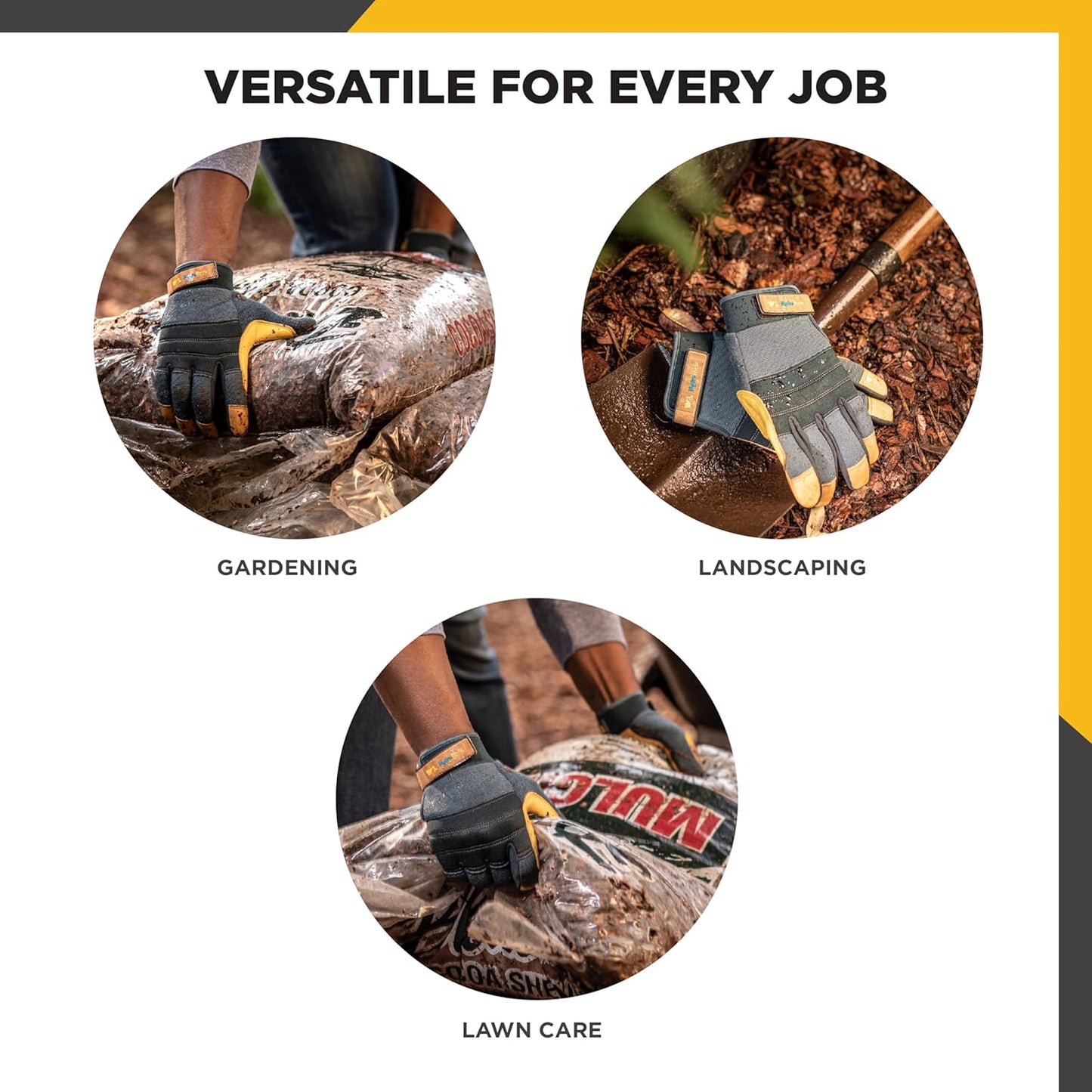 Wells Lamont Men's HydraHyde Work Gloves – Cowhide Leather, Reinforced