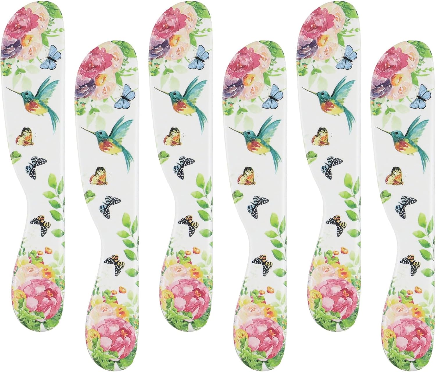UPware Rose Garden Cheese Spreader Set, Melamine Multipurpose Butter S