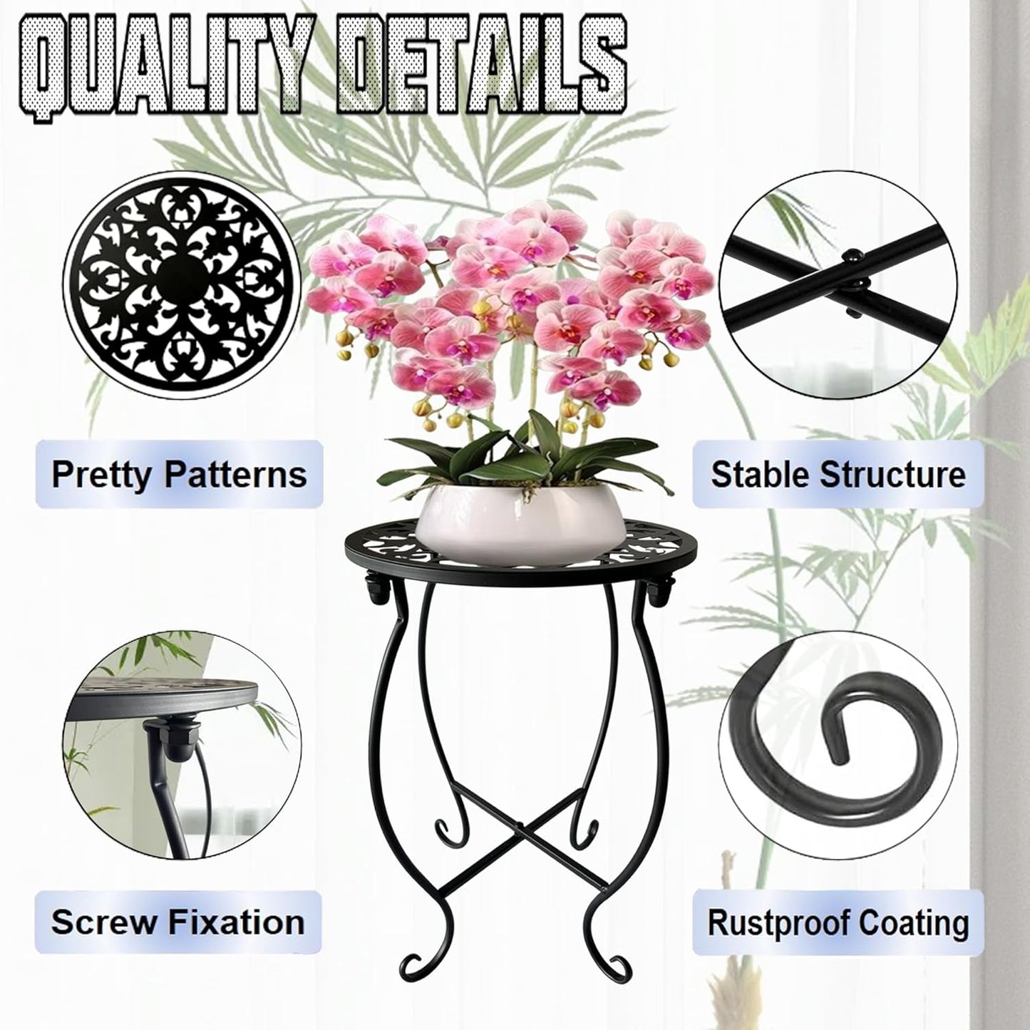 Plant Stand Indoor Outdoor, Metal Plant Stand for Indoor Plants Iron A