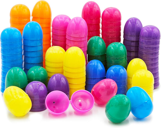 The Dreidel Company 100-Pack Fillable Easter Eggs with Hinge Bulk Colorful Bright Plastic Easter Eggs, Perfect for Easter Egg Hunt, Suprise Egg, Easter Hunt, 2.3" Assorted Colors (100-Pack)