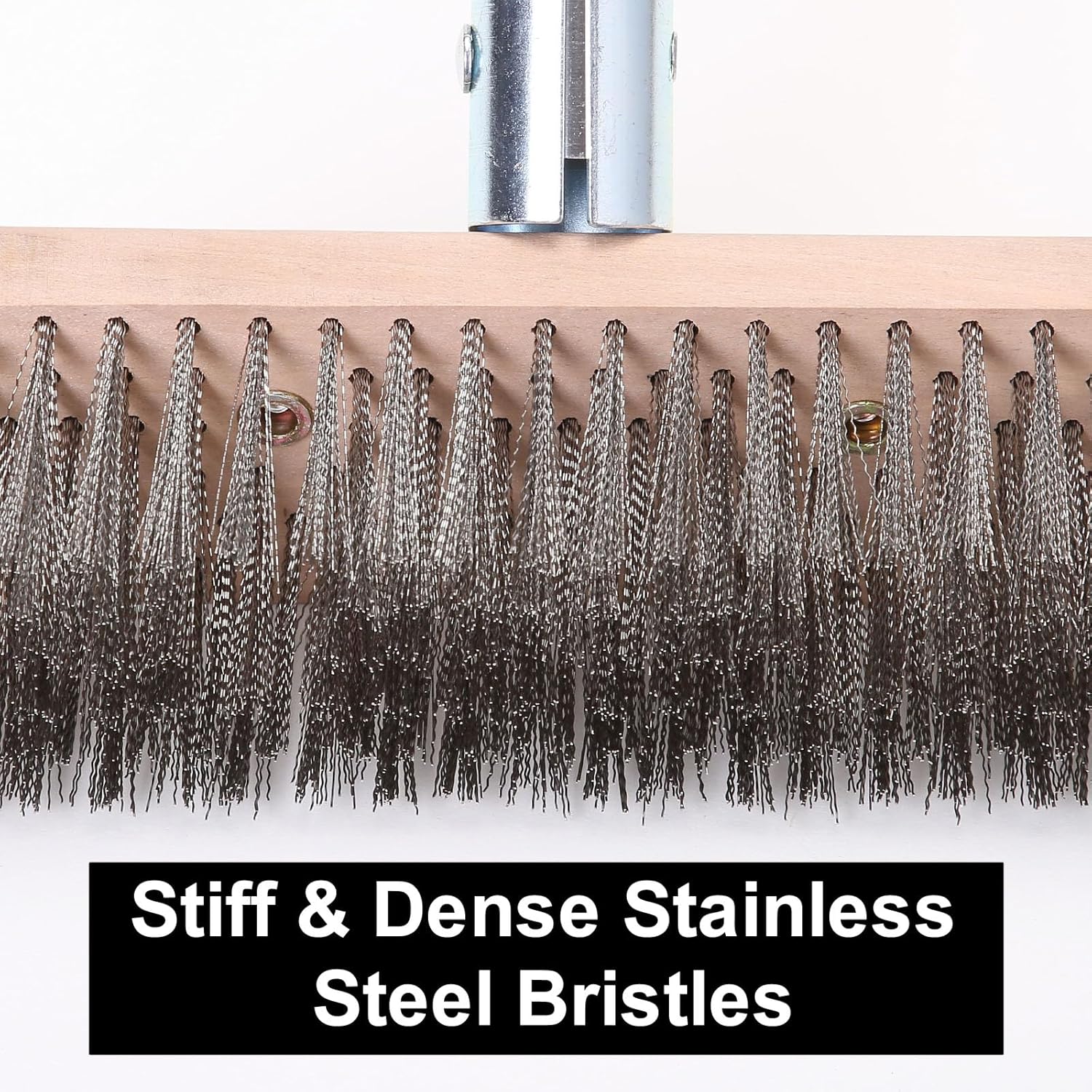 MAXMAN Stainless Steel Wire Scrub Brush with Long Handle, 63" Heavy Du