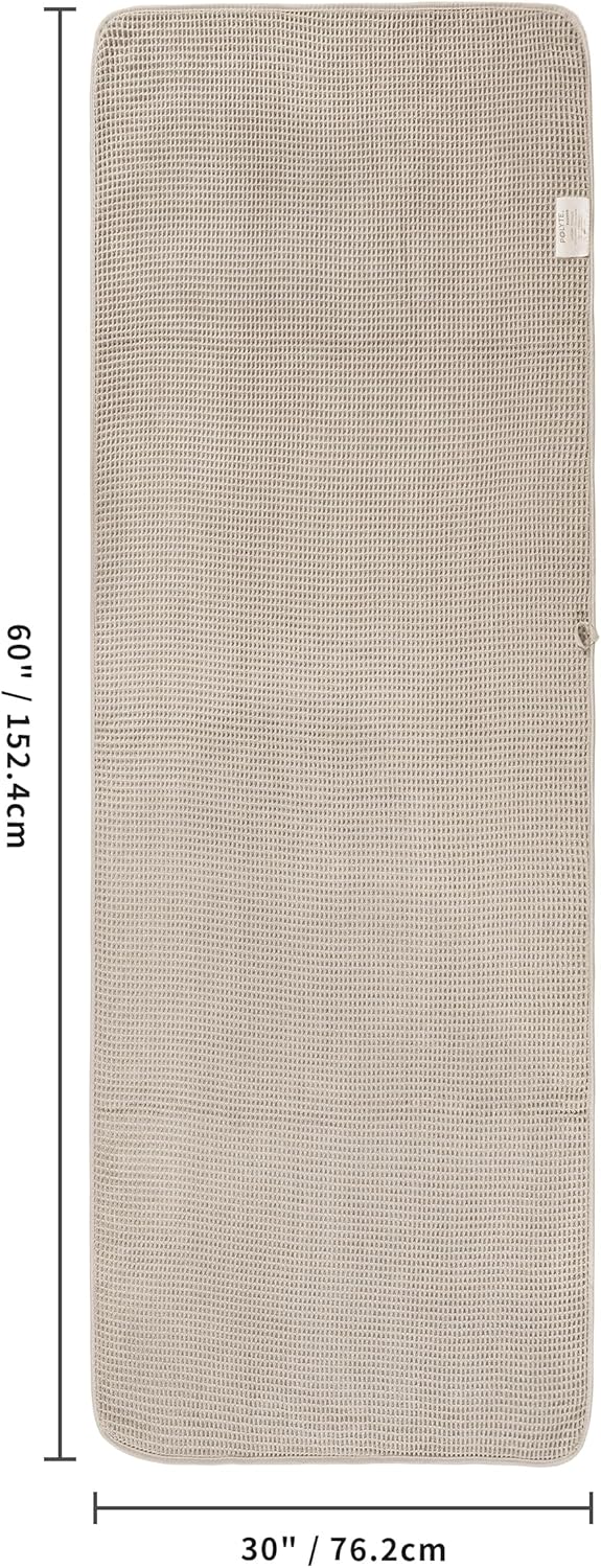 POLYTE 430 GSM Microfiber Oversize Quick Dry Lint Free Bath Towel, 60 x 30 in, 4 Pack (Waffle Weave)