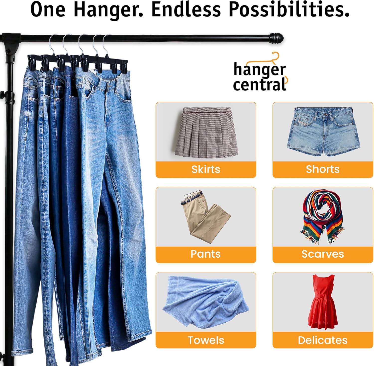 Hanger Central 30 Pack Pants Hangers – 12 Inch Slim Plastic Clothes Ha