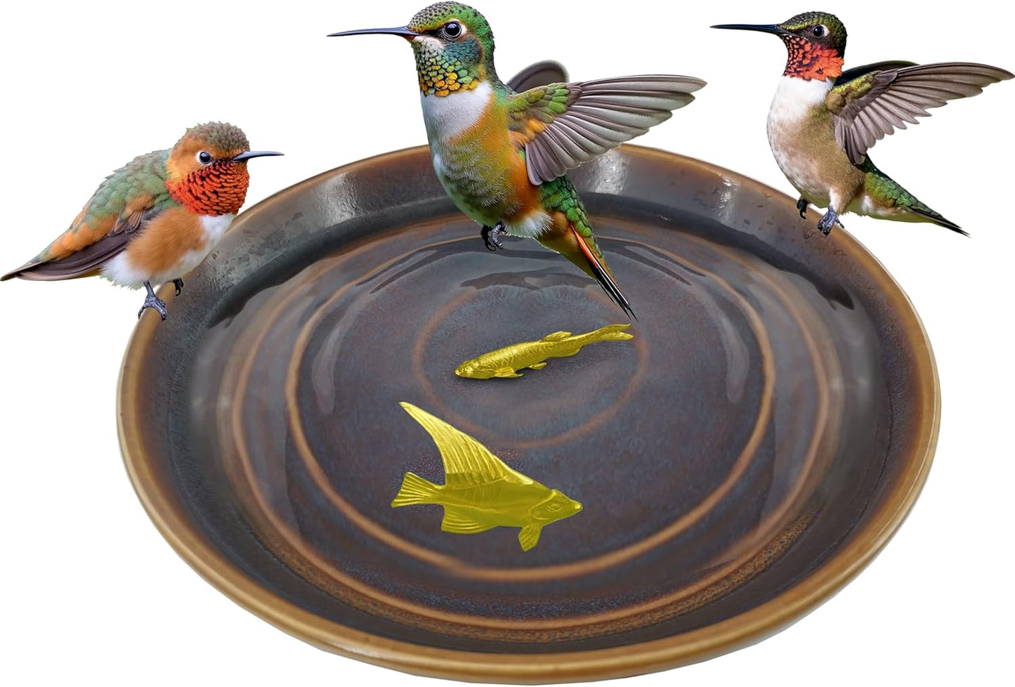2 Pcs Bird Bath Purification Disk Copper Bird Bath Water Cleaner Fish 