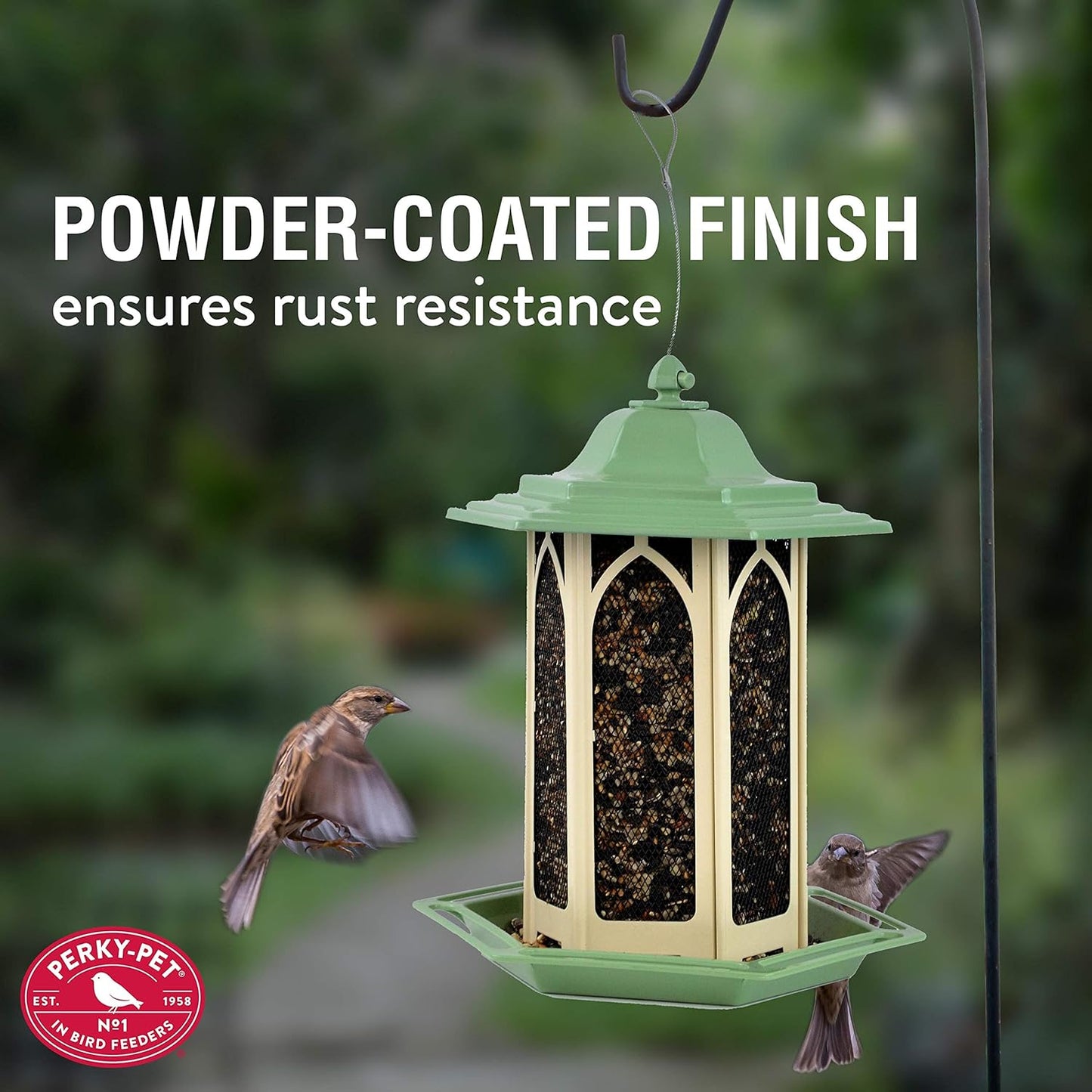 Perky-Pet Pistachio Gazebo Feeder - Wild Bird Feeder - GAZ01, Pistachio - Holds up to 3.5 lb Seeds - Easy to Fill, Easy to Clean, Rust Resistant Finish