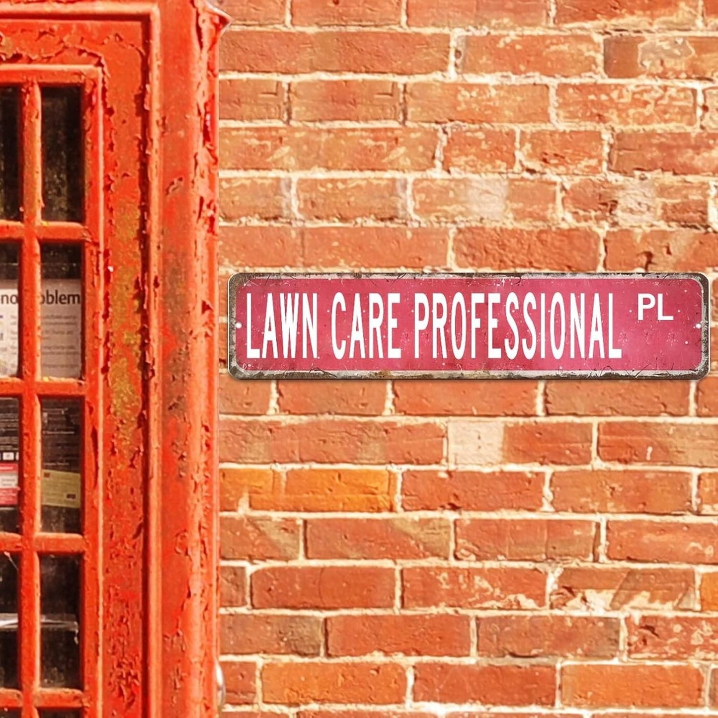 Lawn Care Professional Custom Street Sign Metal Sign Lawn Care Professional Decor Gift for Lawn Care Professional Vintage Metal Wall Art Rustic Wall Sign For Bedroom Living Room Front Porch