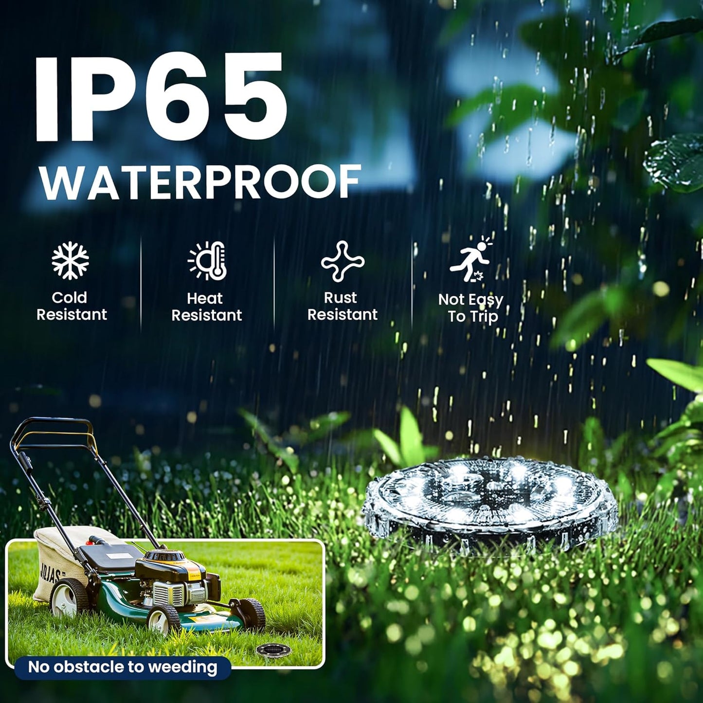 SOLPEX Solar Ground Lights 12 Pack, Solar Pathway Lights Outdoor Water