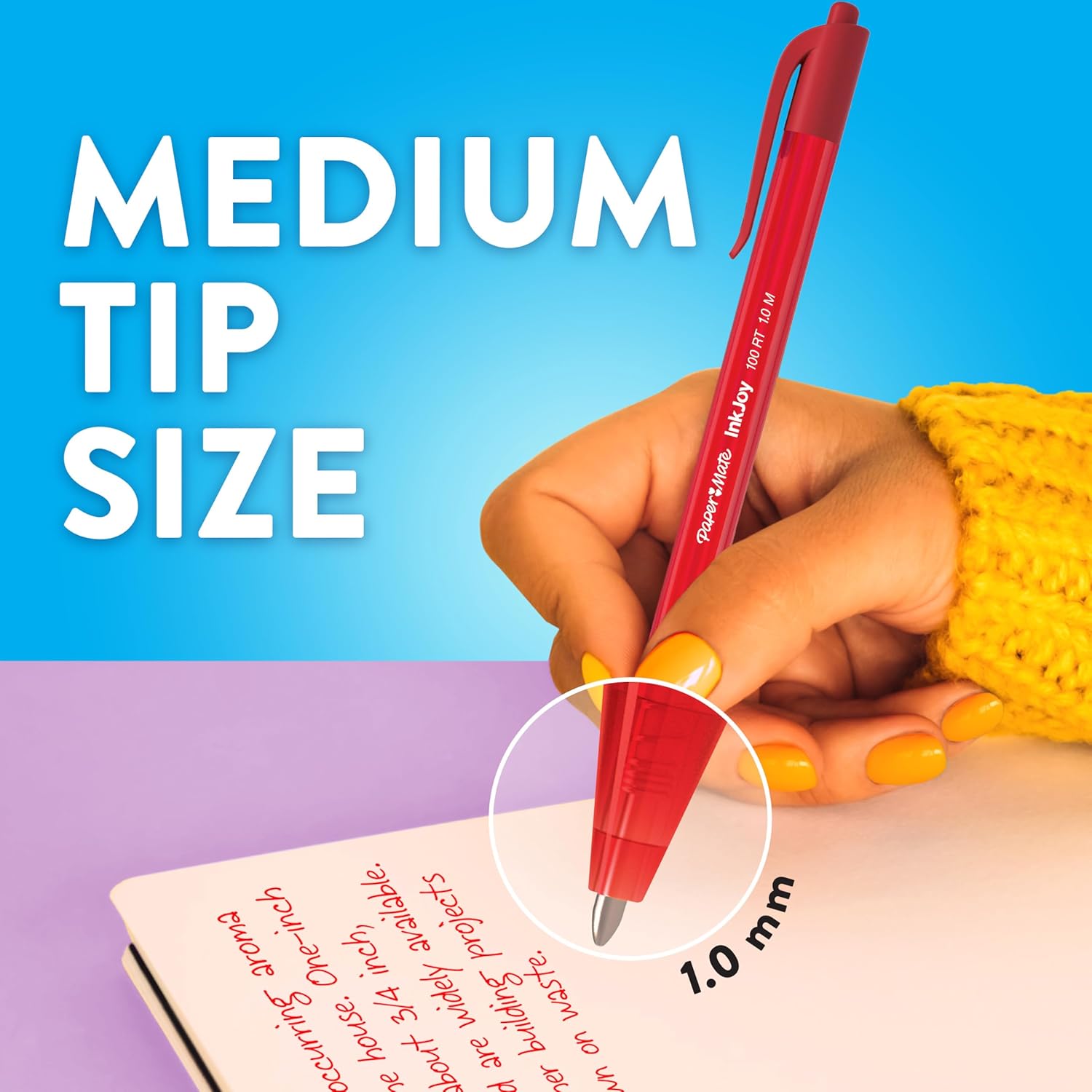 Paper Mate InkJoy 100RT Retractable Ballpoint Pens, Medium Point (1.0m
