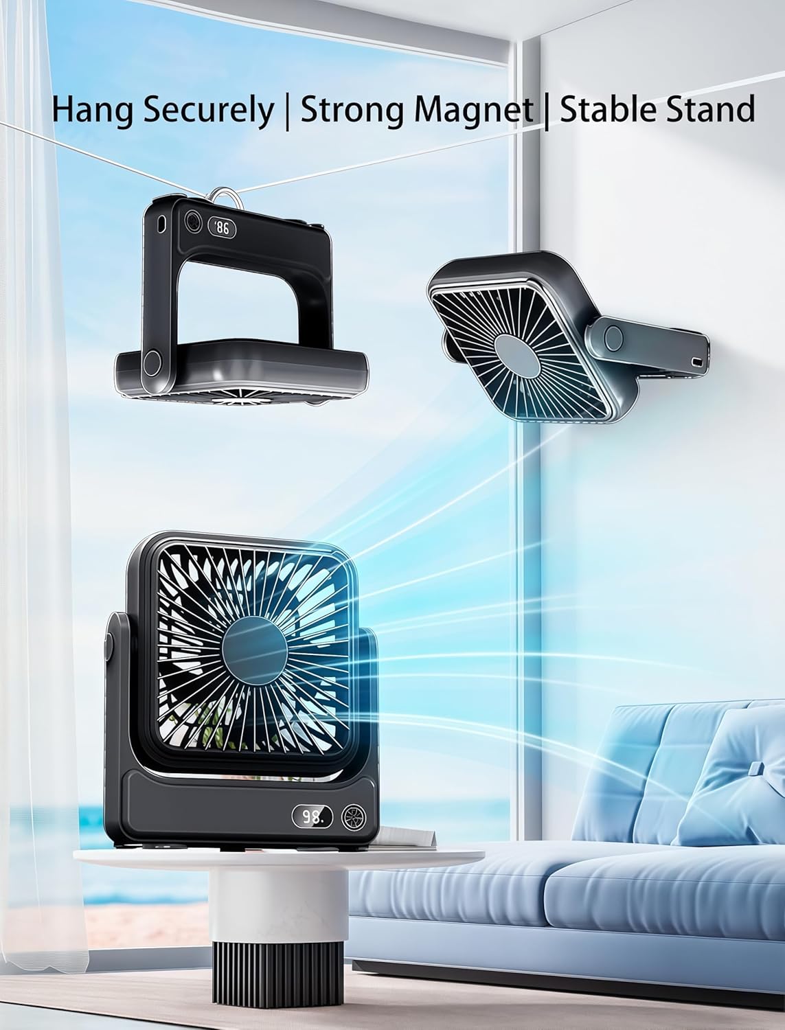 Magnetic Cruise Approved Fan, 5000mAh Ultra-Slim Travel Fan Rechargeable, 4-Speed, Hook Design, Portable Fan for Cruise Ship Cabin, Bedroom Sleeping, Camping, Travel & Cruise Essentials 2026