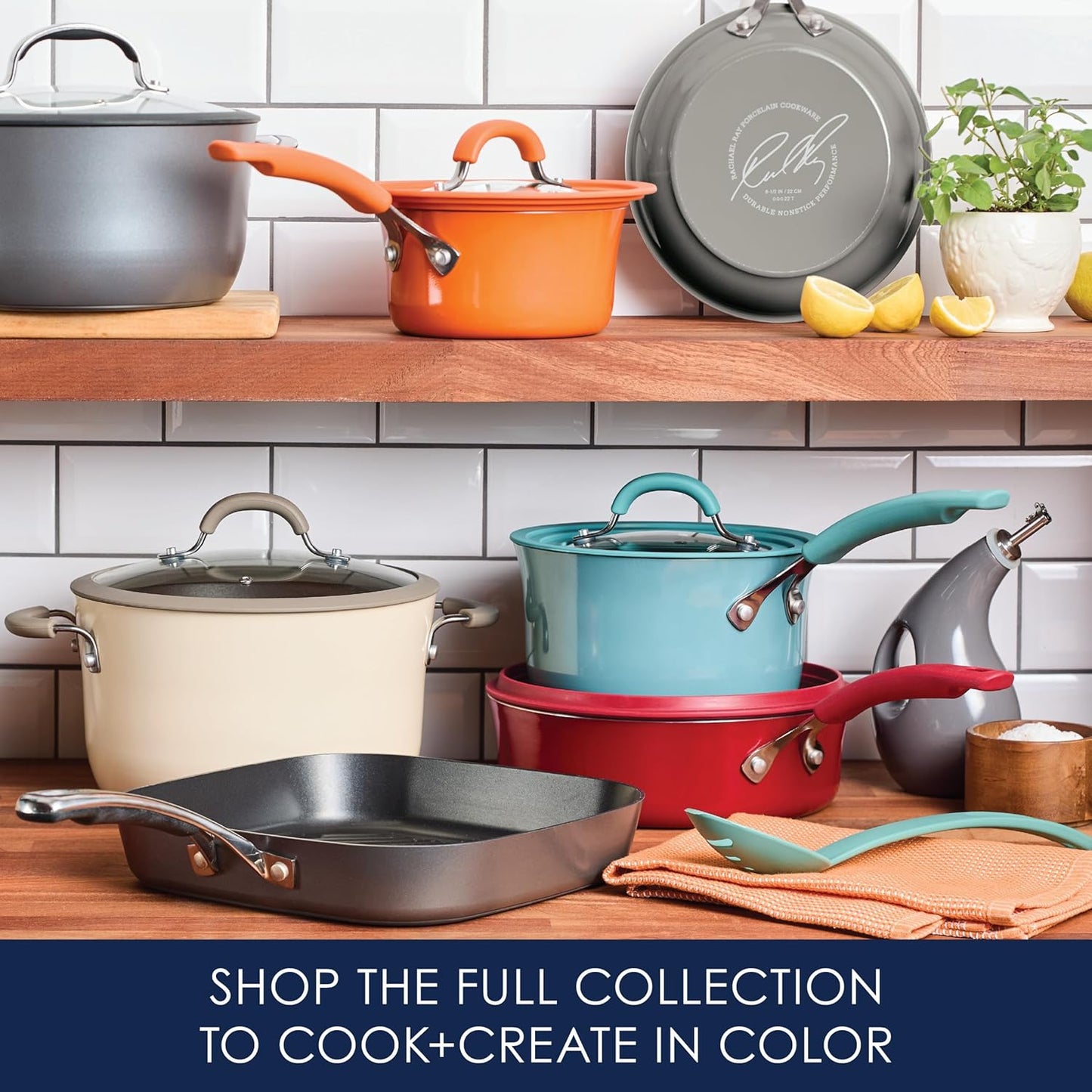 Rachael Ray Cook + Create Nonstick Cookware/Pots and Pan Set, 10 Piece