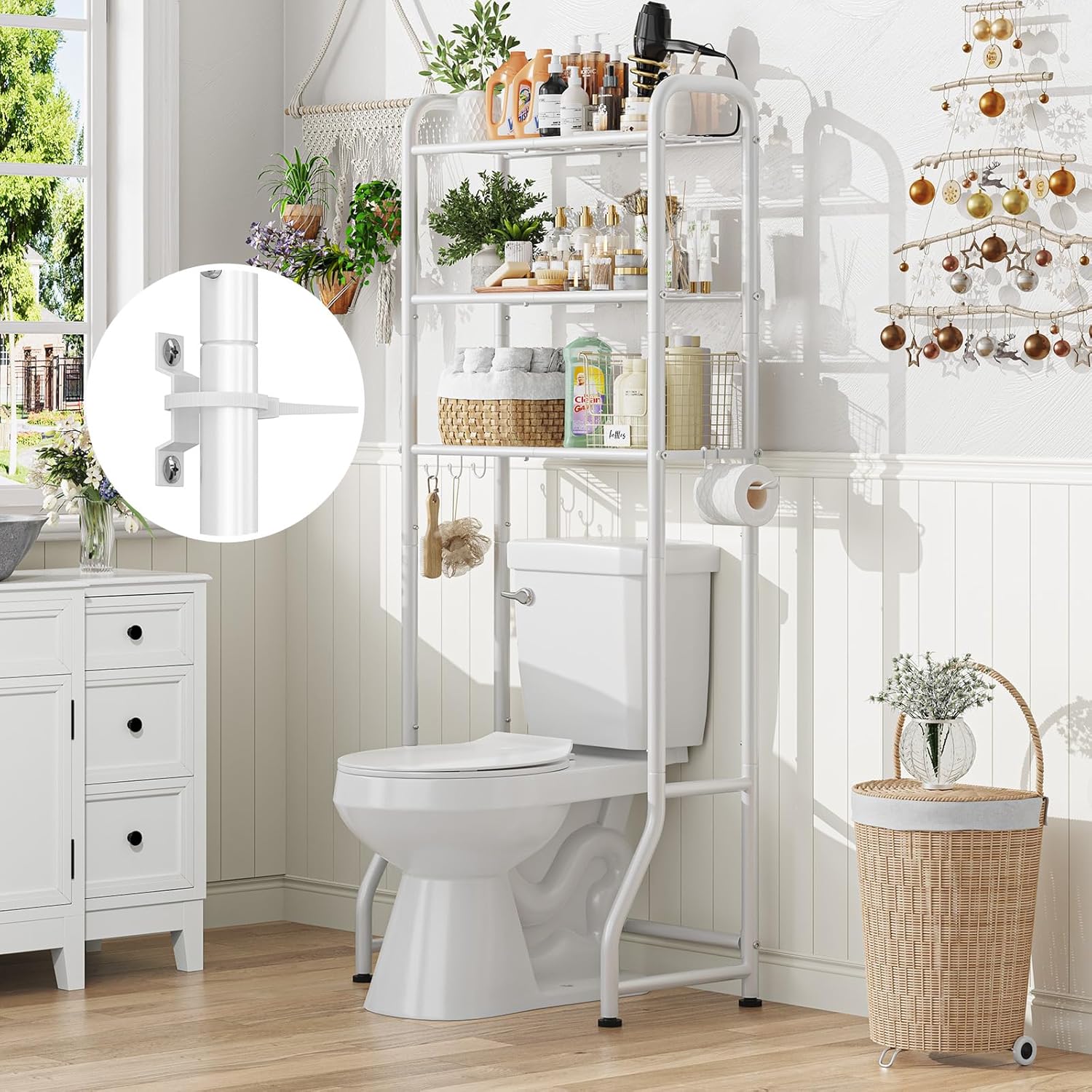 Simple Trending Over The Toilet Storage Rack, Metal 3 Tier Bathroom Or